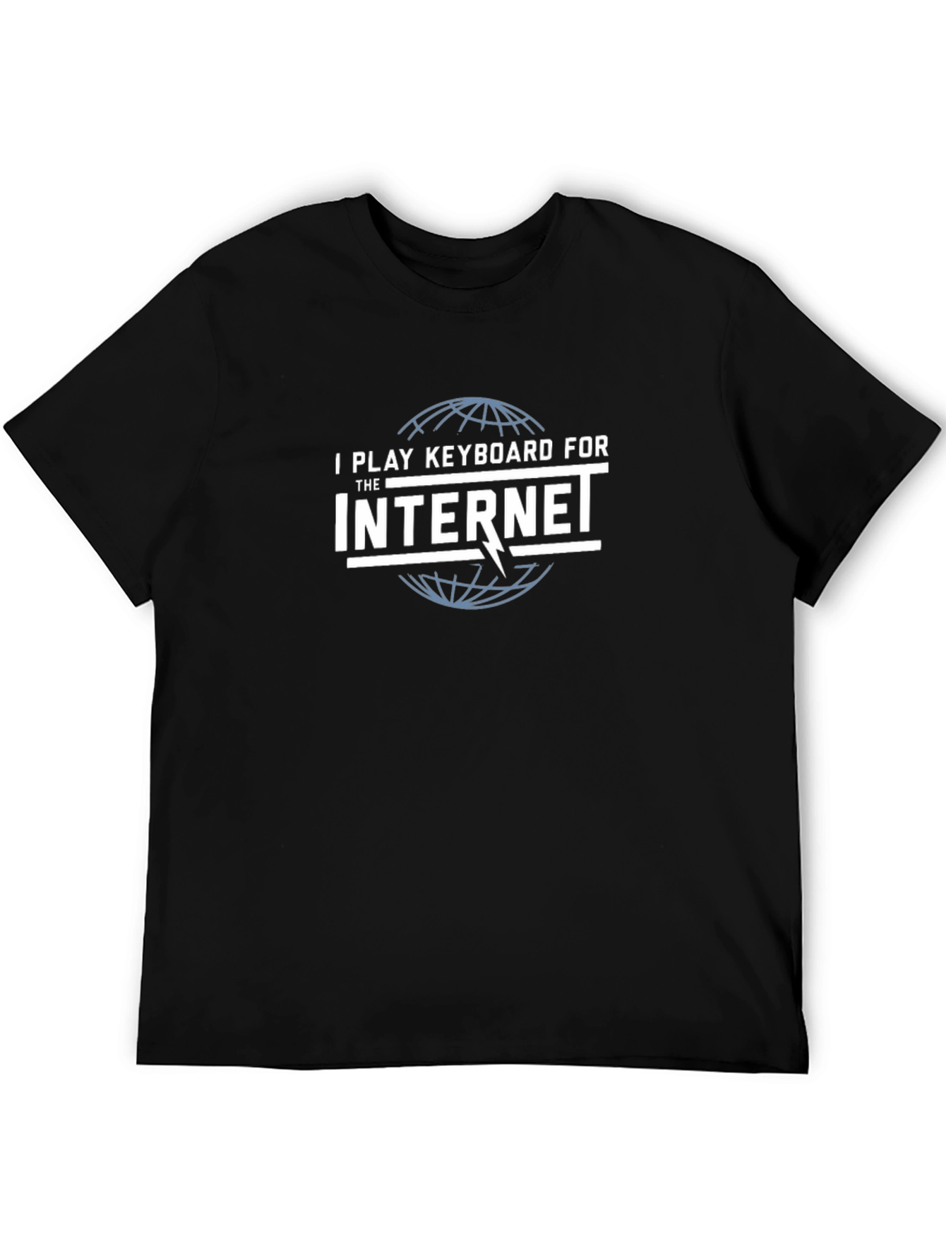 Black I Play Keyboard For The Internet Graphic T-Shirt view 5