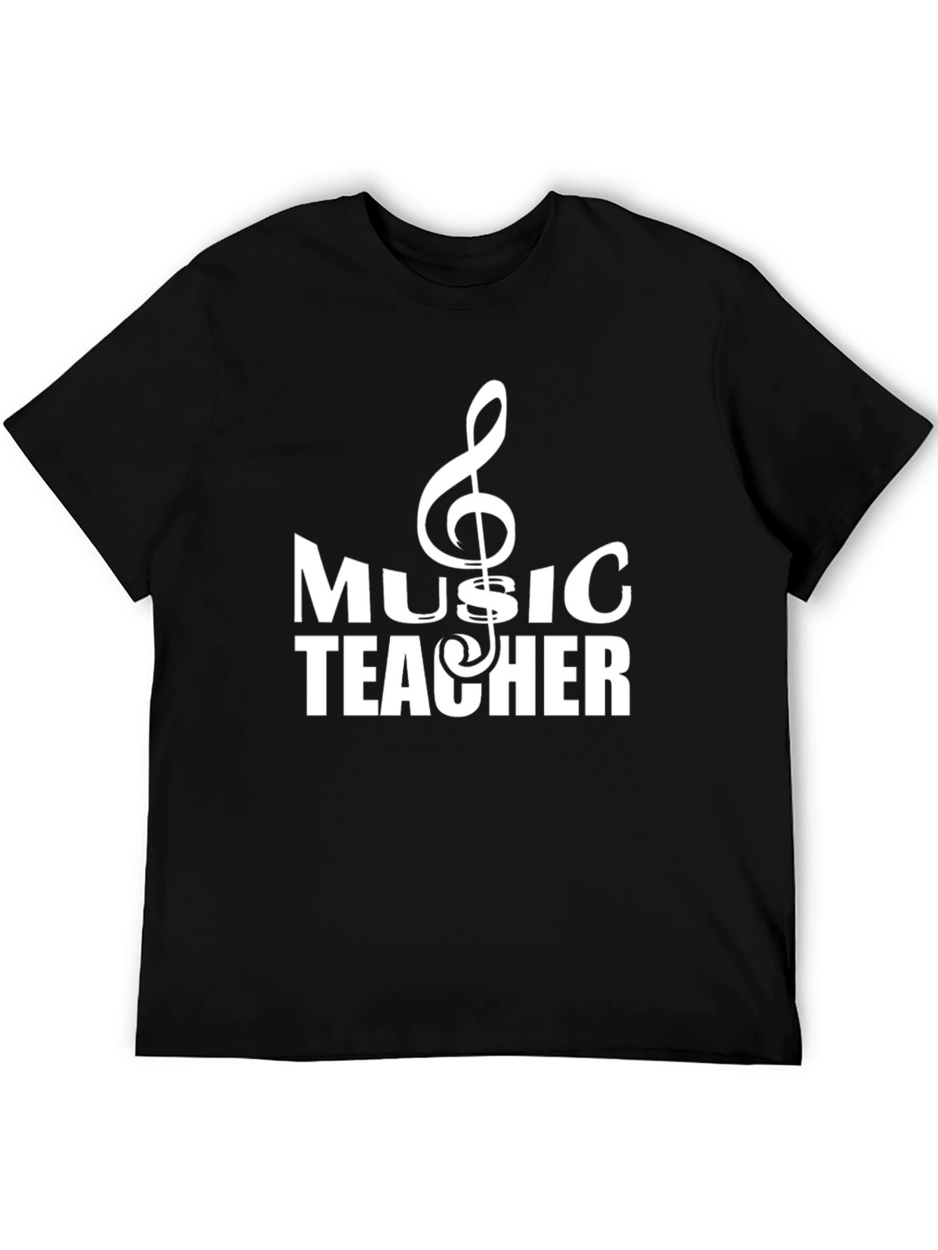 Black Music Teacher T-Shirt - Treble Clef Graphic Tee view 5