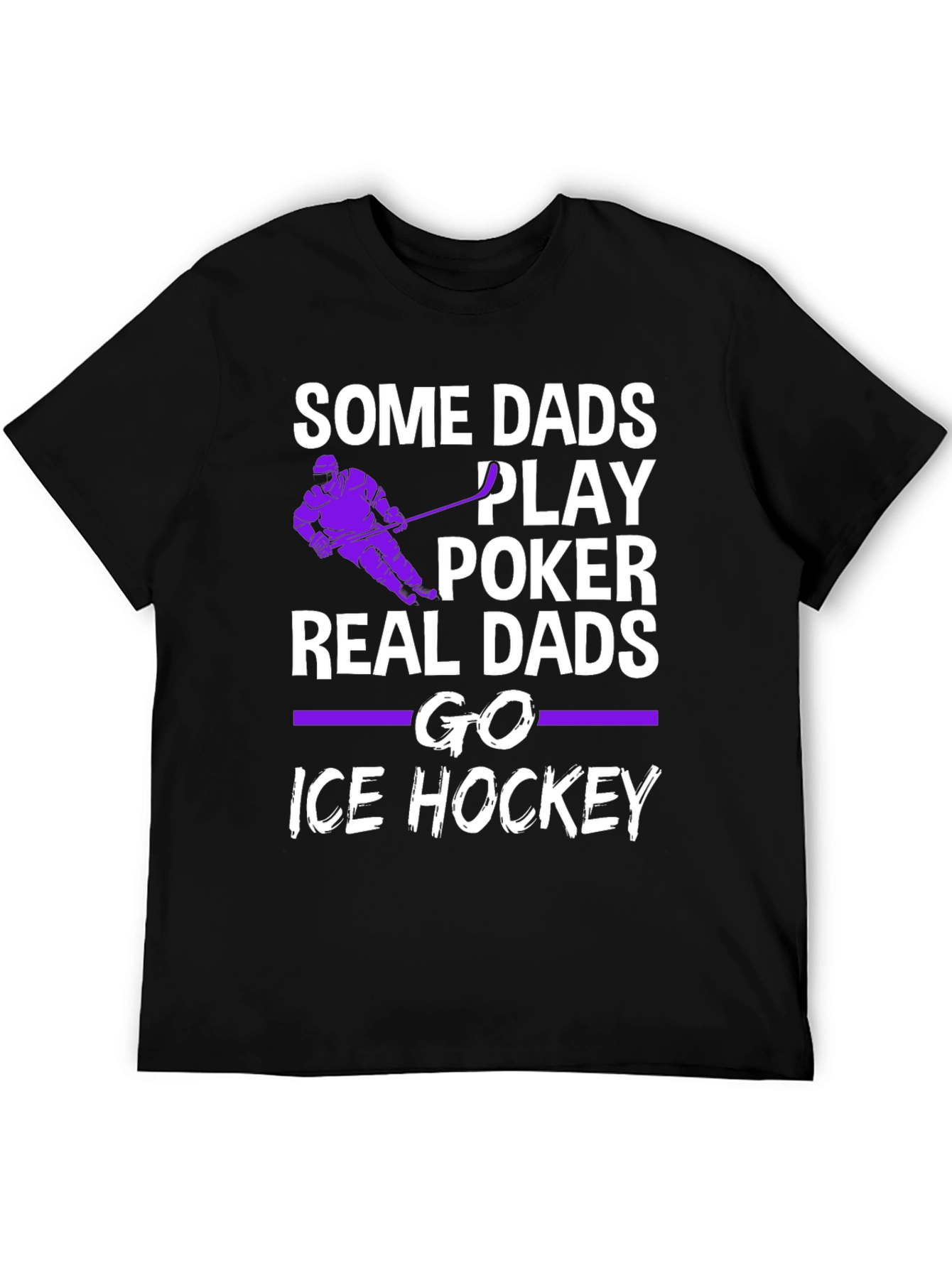 Black Real Dads Go Ice Hockey T-Shirt view 5