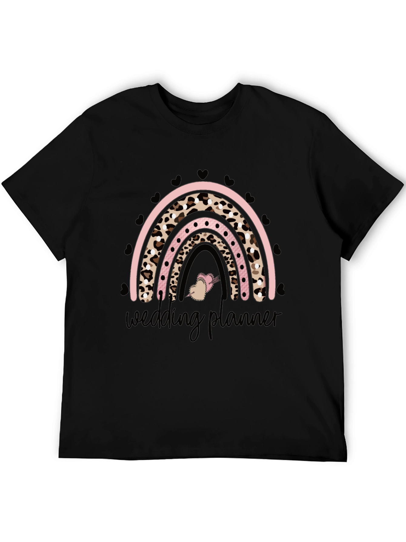 Black Wedding Planner Rainbow Graphic Tee view 5