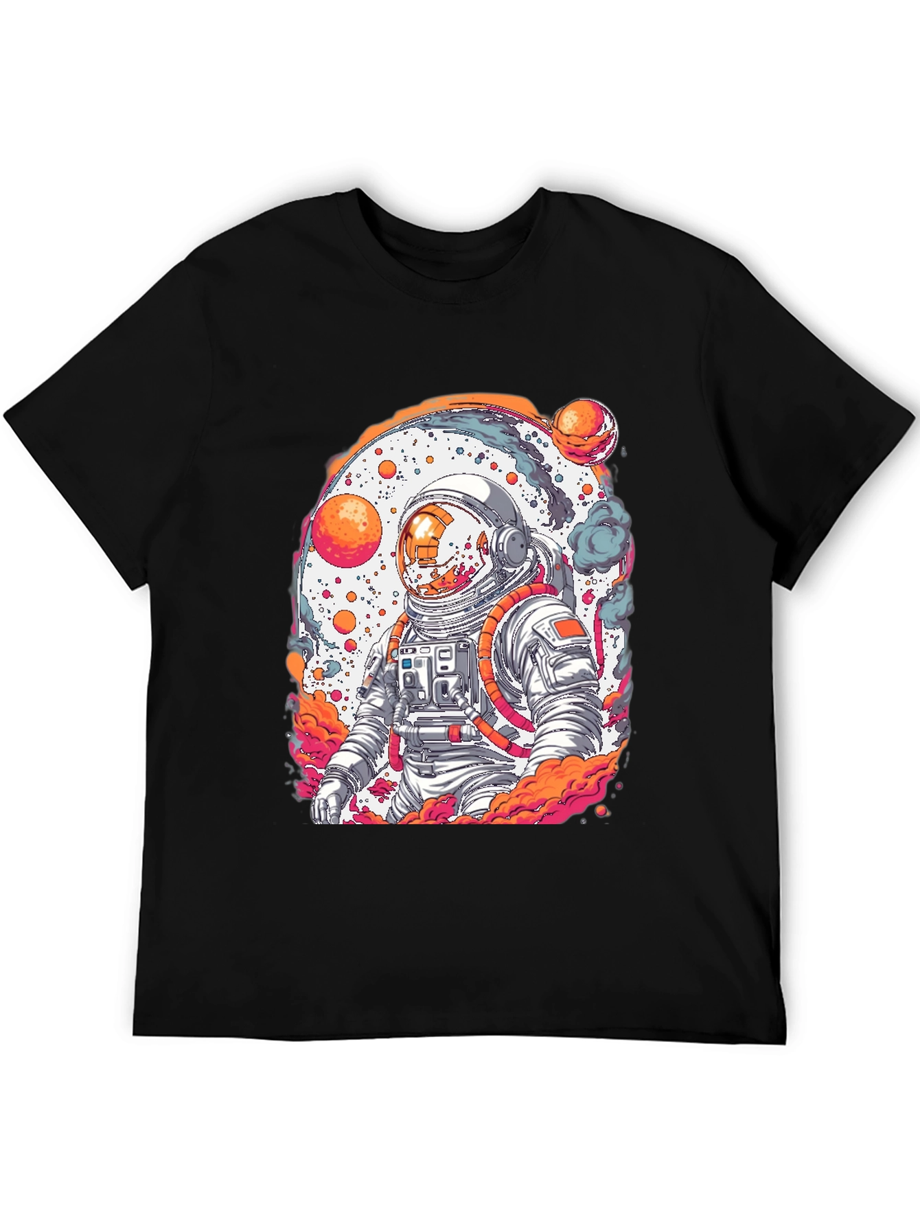 Black Astronaut Graphic Tee - Black Cotton Blend view 5