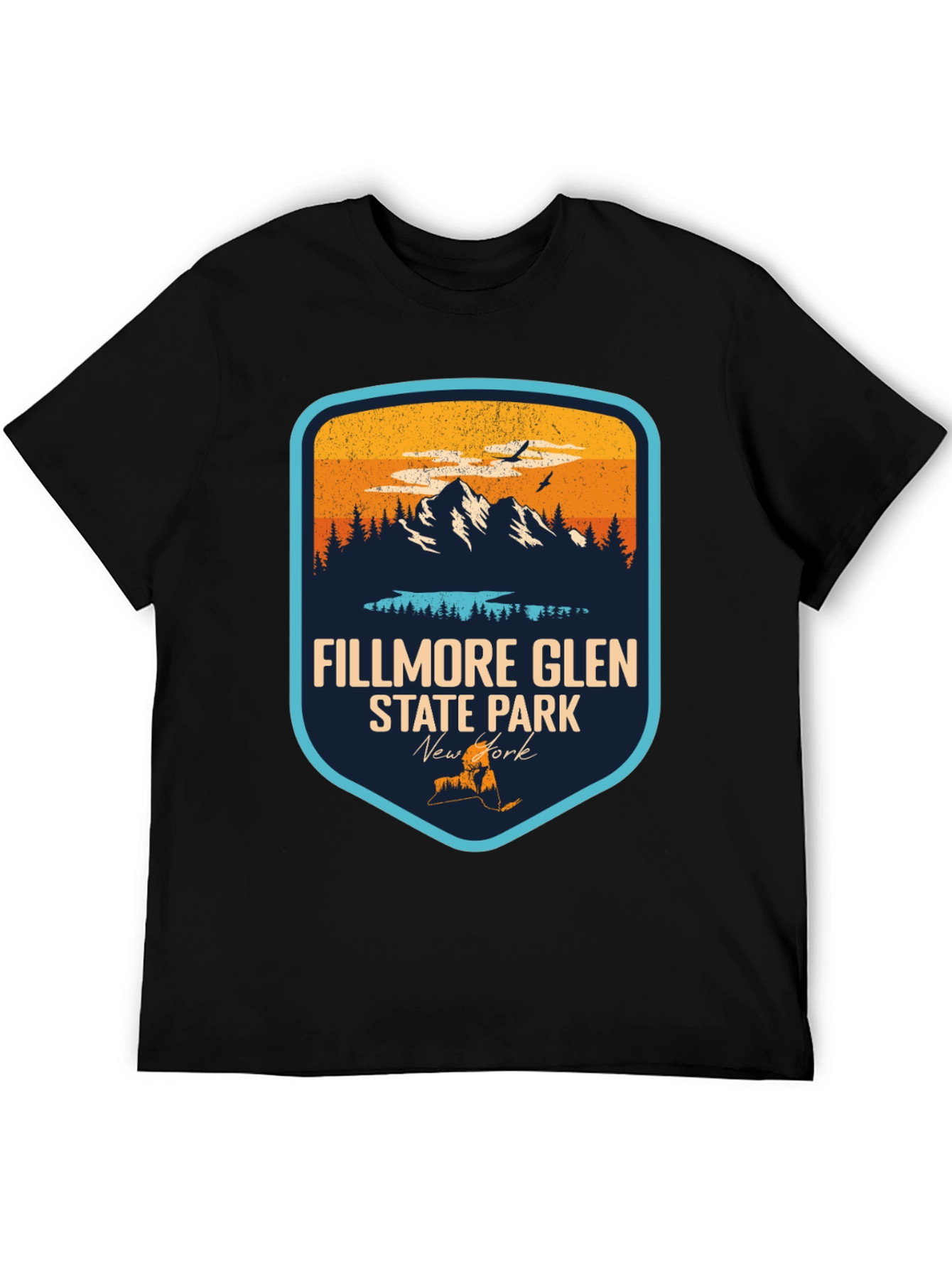 Black Fillmore Glen State Park Black T-Shirt view 5
