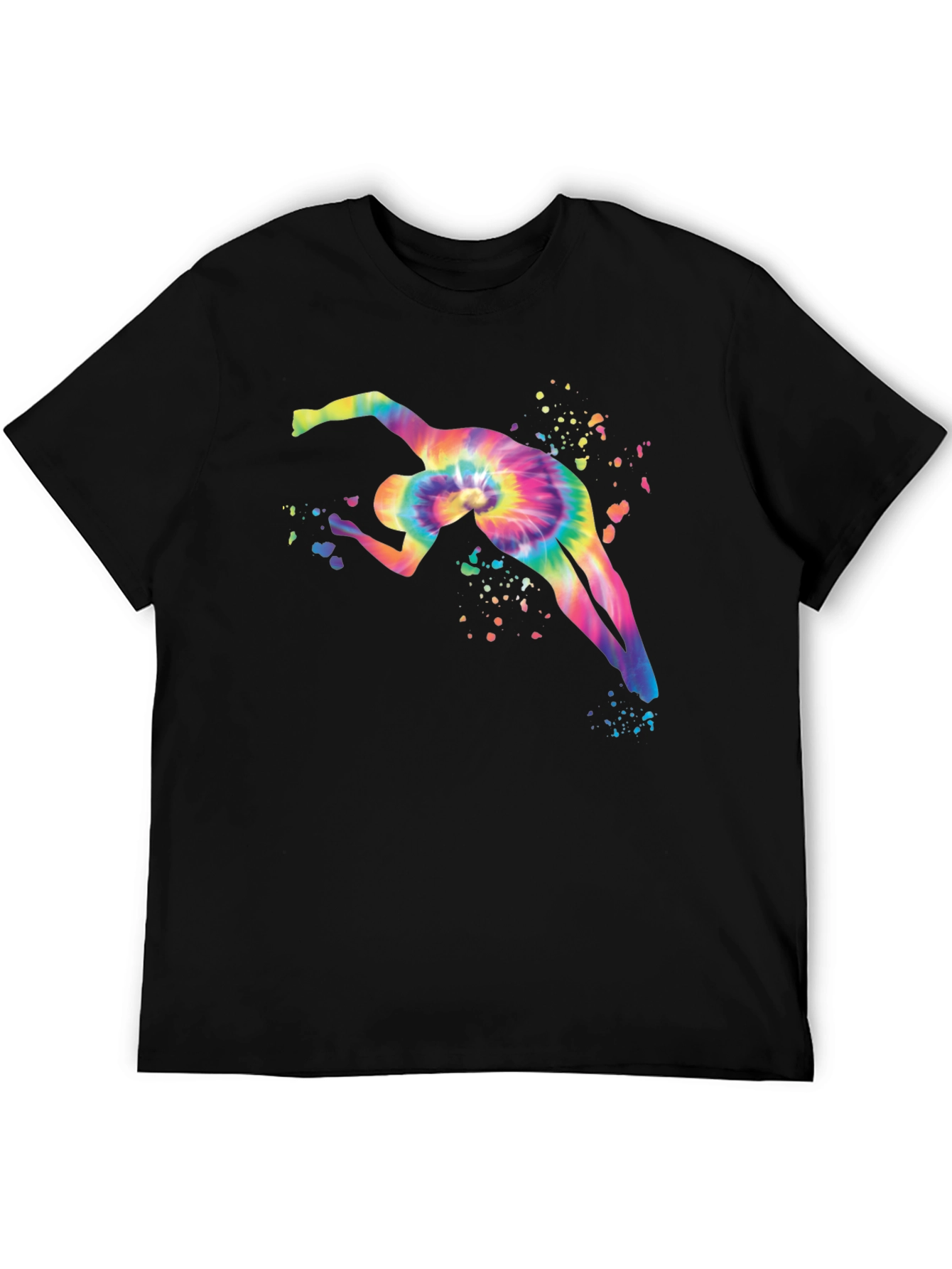 Black Tie-Dye Gymnast Graphic Black T-Shirt view 5