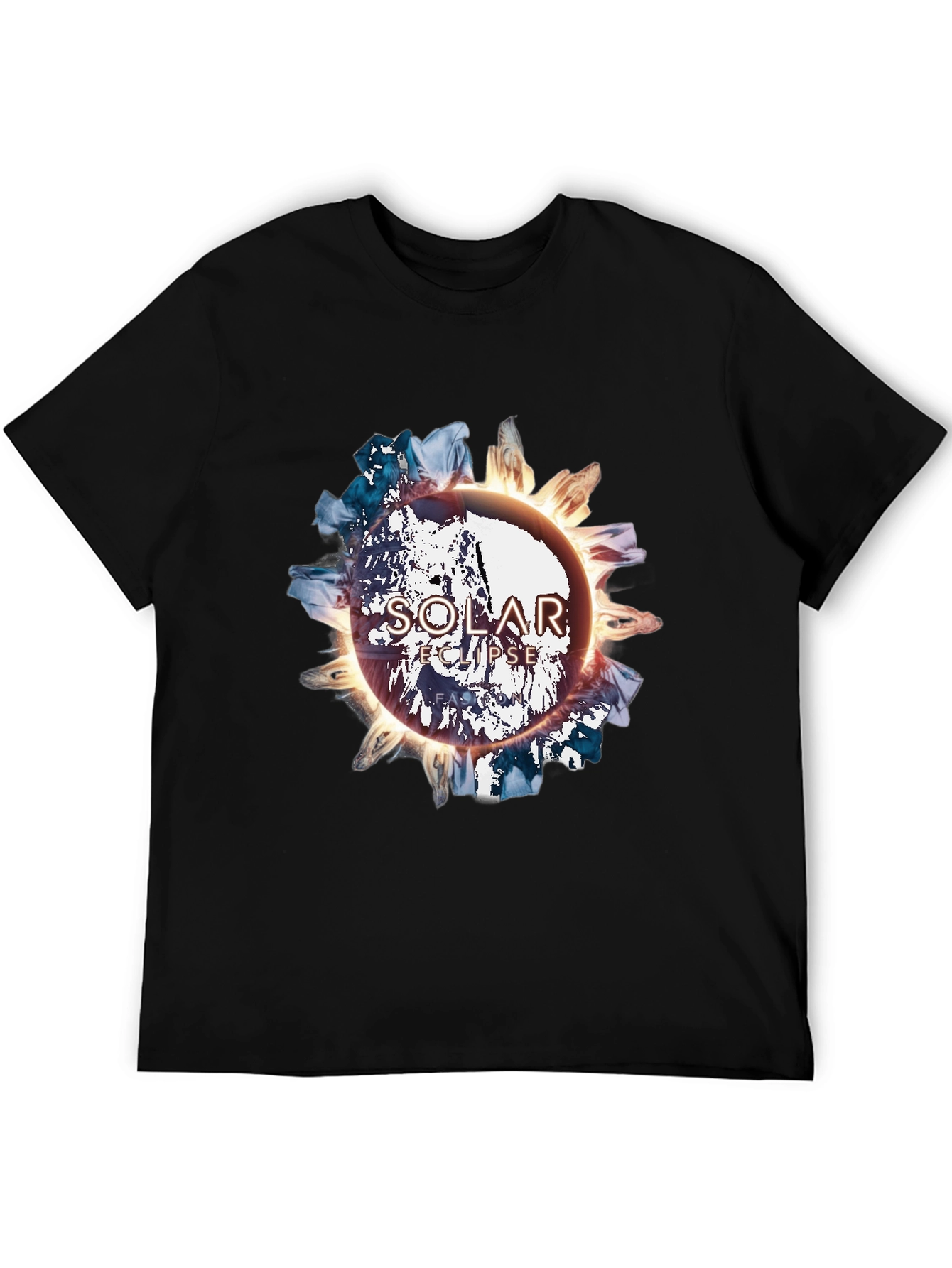 Black Solar Eclipse Graphic Tee - Black Cotton Blend view 5