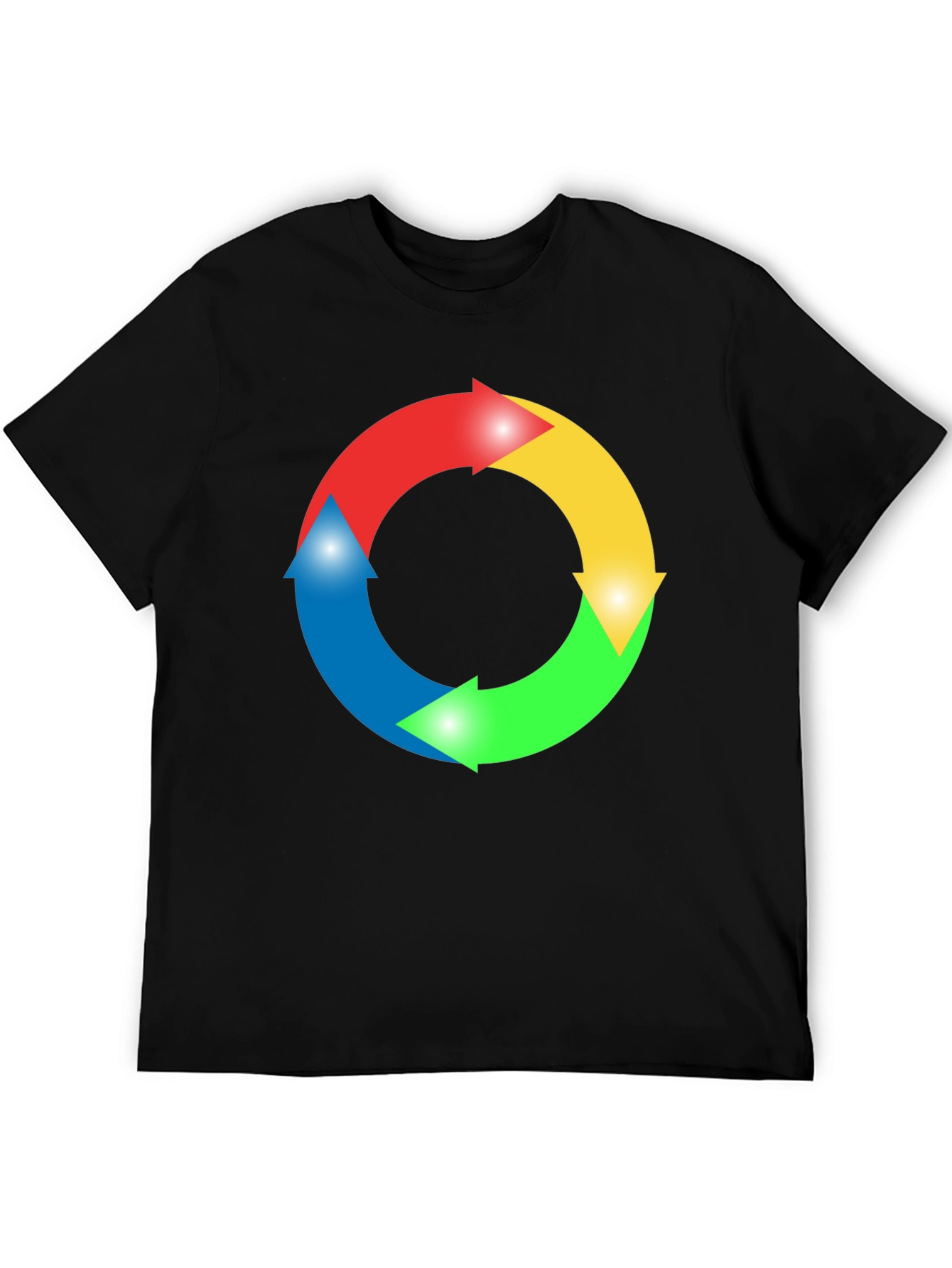 Black Circular Arrow Graphic Black T-Shirt view 5