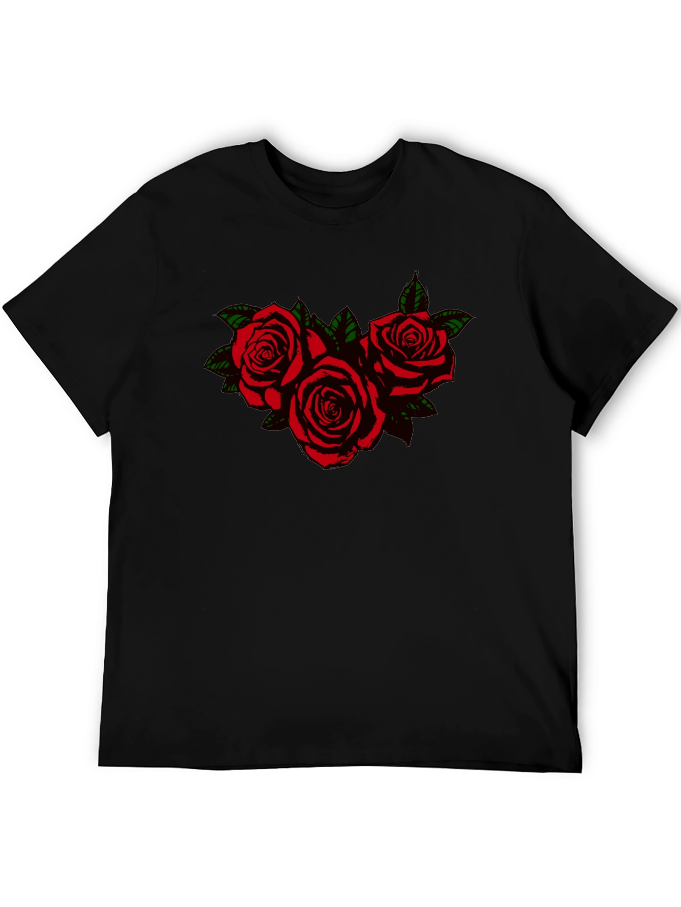 Black Black T-Shirt with Rose Graphic view 5
