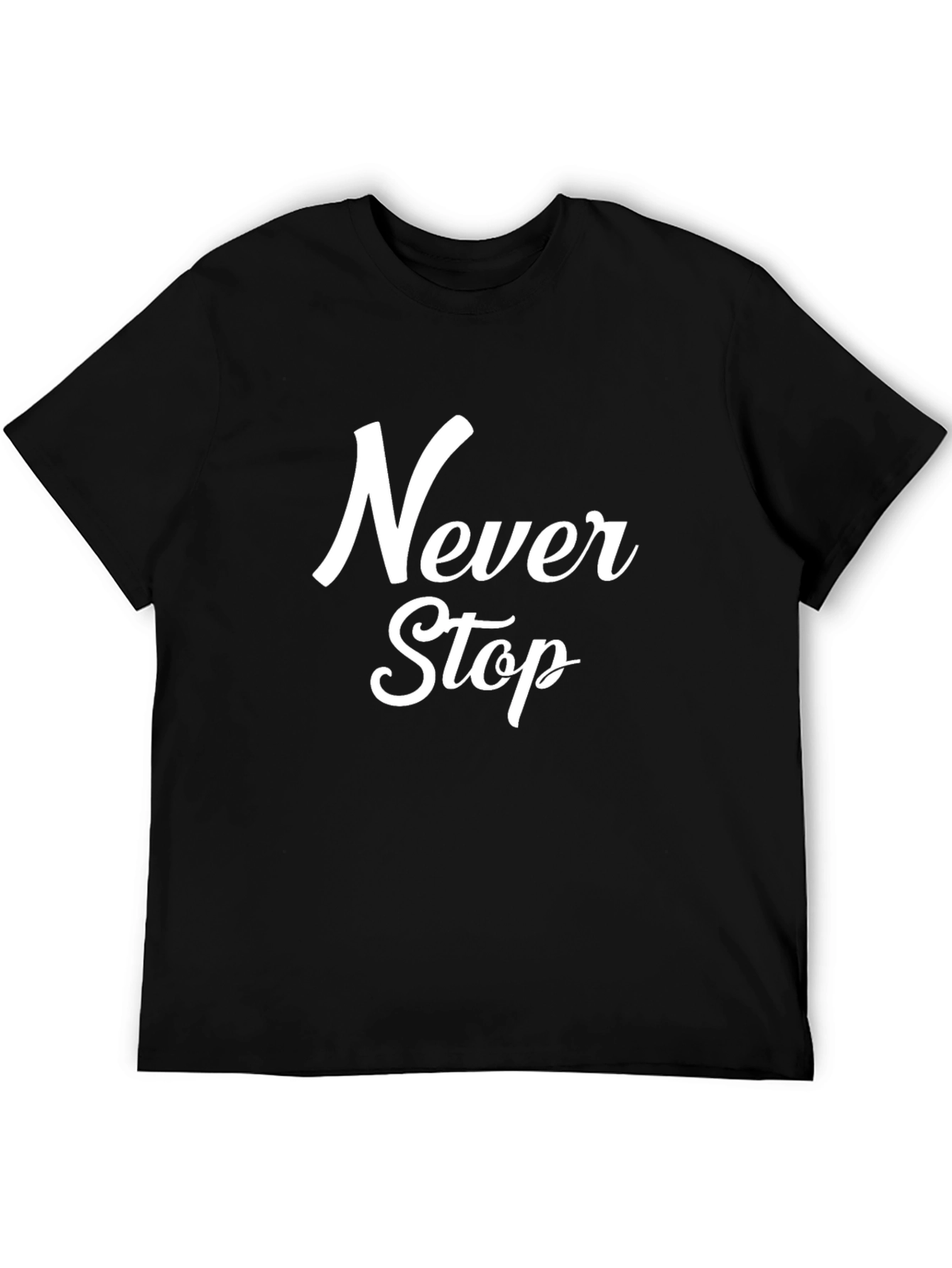 Black Never Stop Graphic T-Shirt - Black Casual Tee view 5