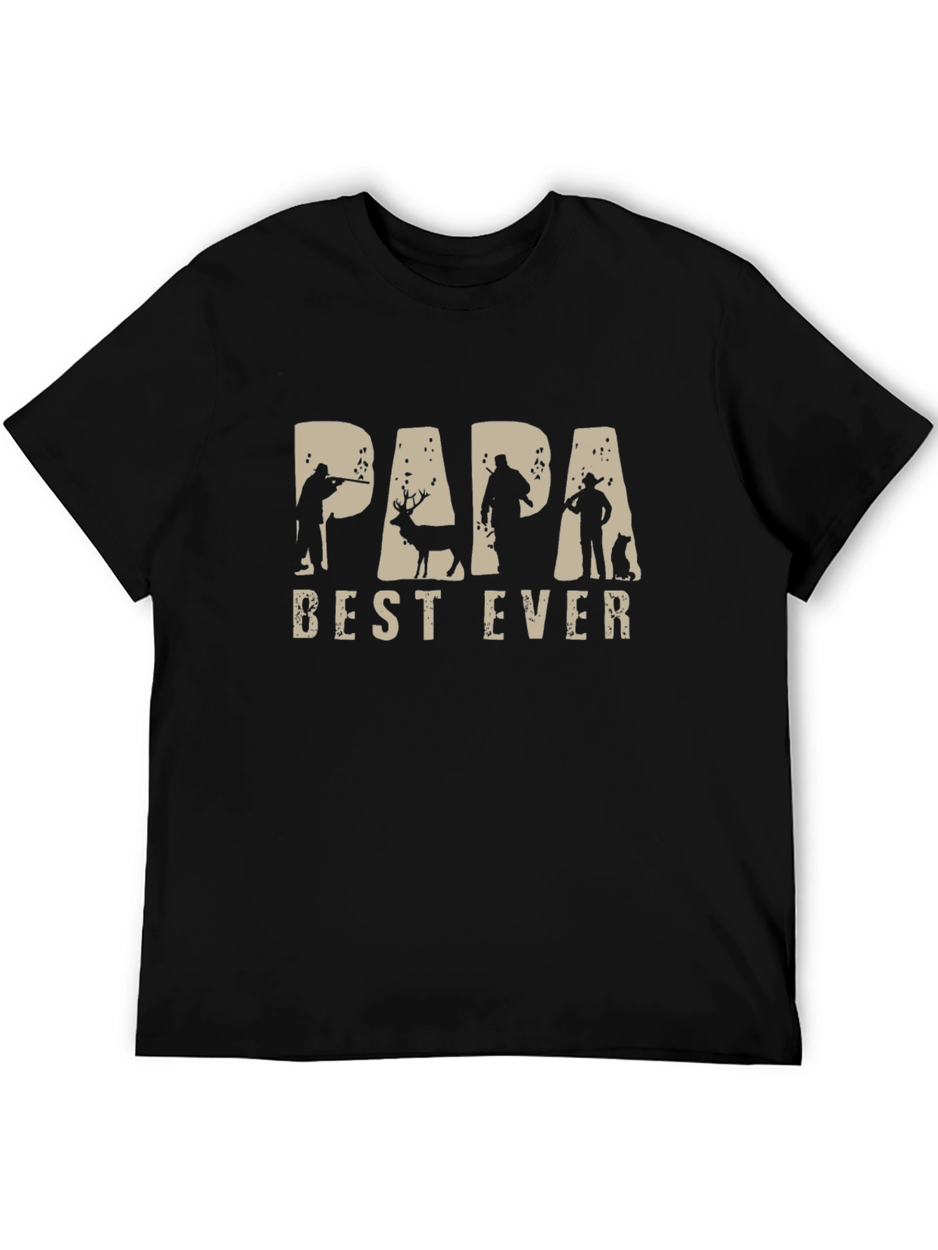 Black Papa Best Ever Hunting Graphic T-Shirt view 5