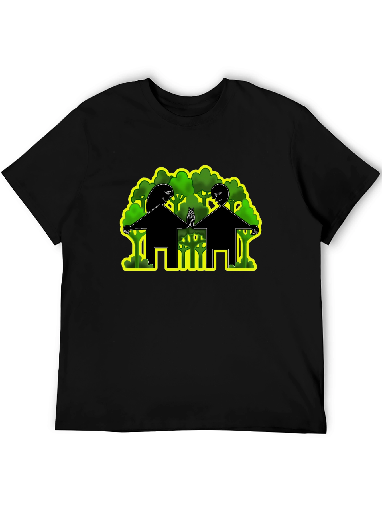 Black Abstract Nature T-Shirt view 5