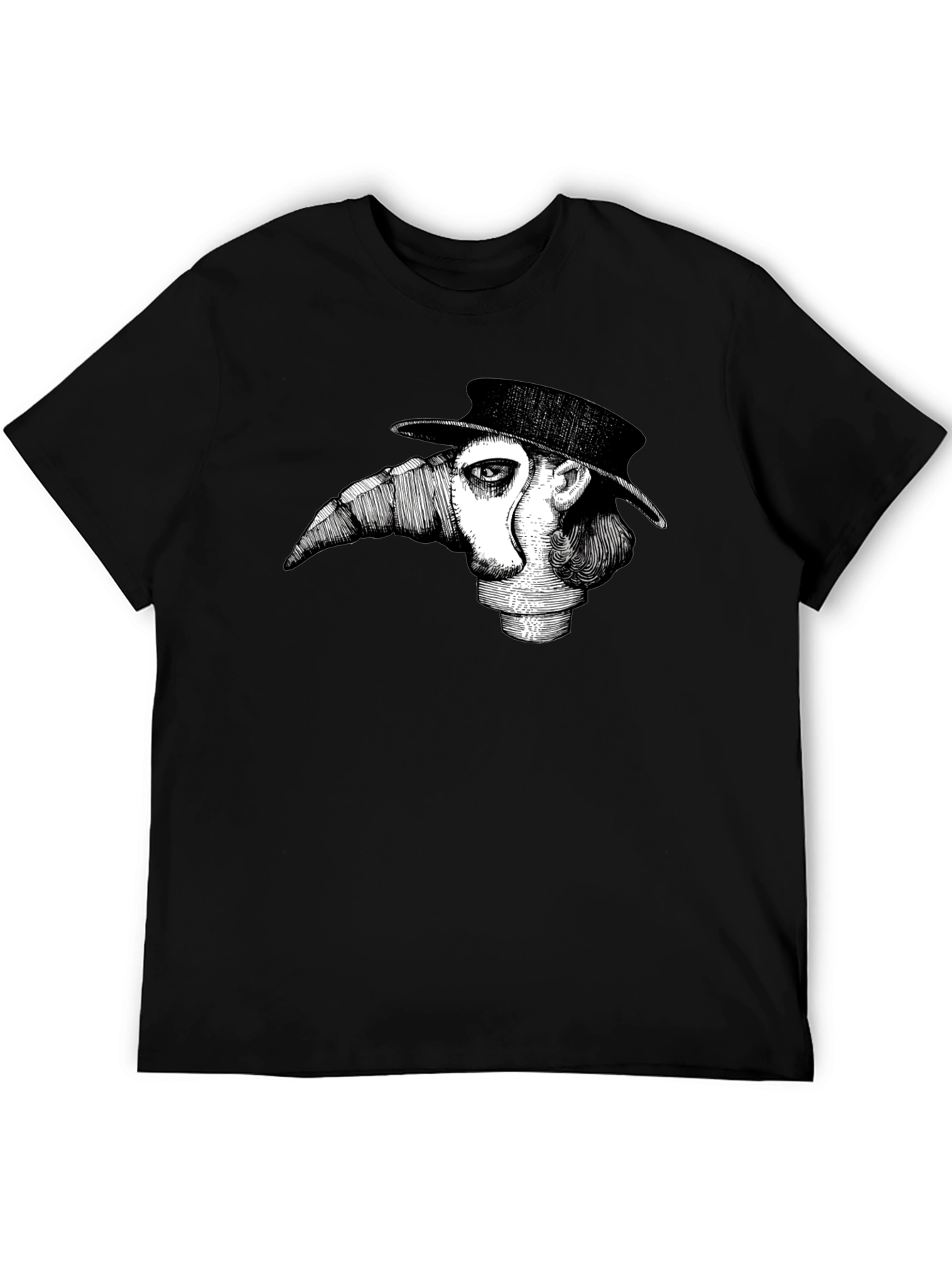 Black Plague Doctor Graphic T-Shirt - Unique Design view 5