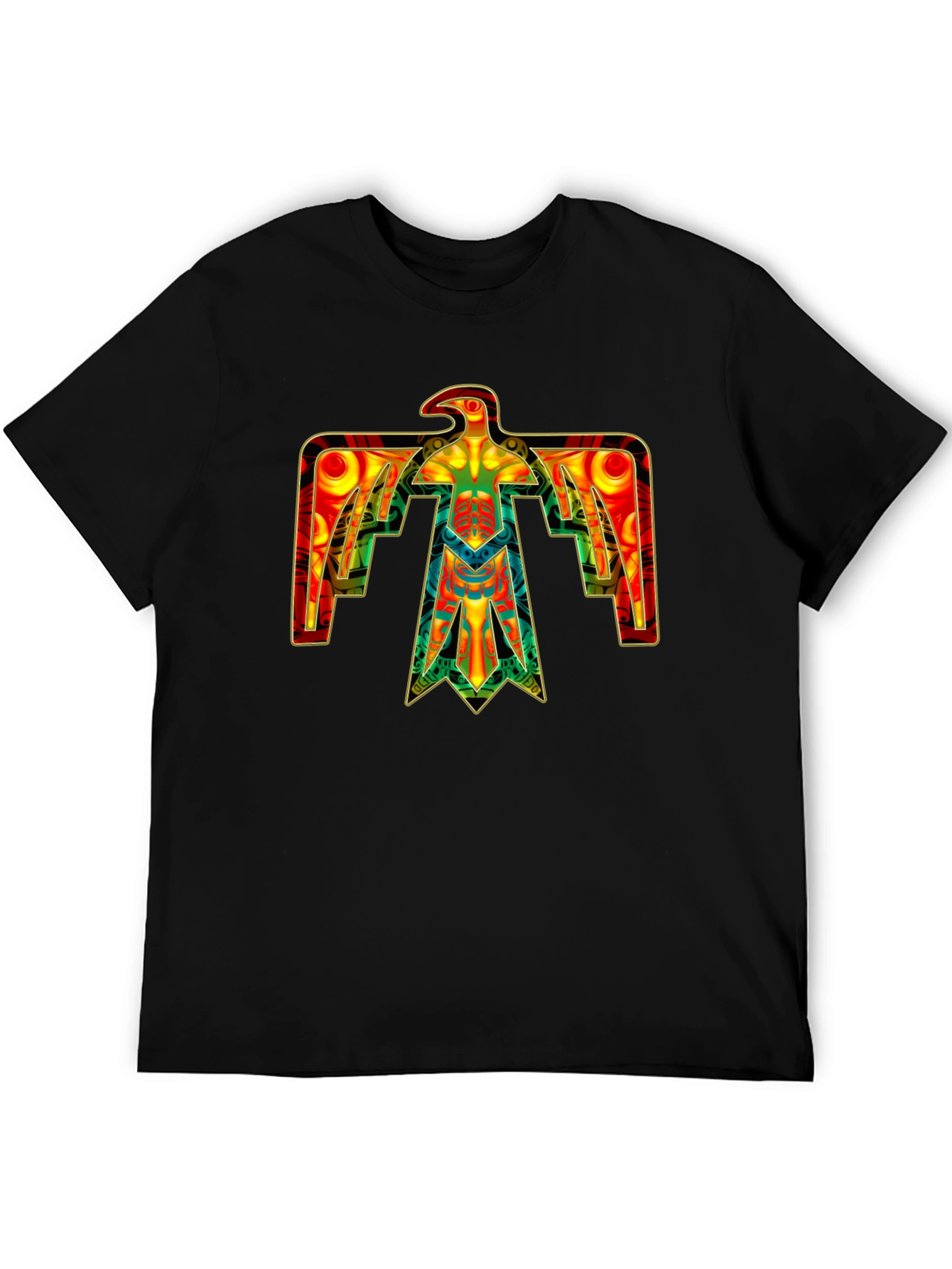 Black Thunderbird Graphic Black T-Shirt view 5