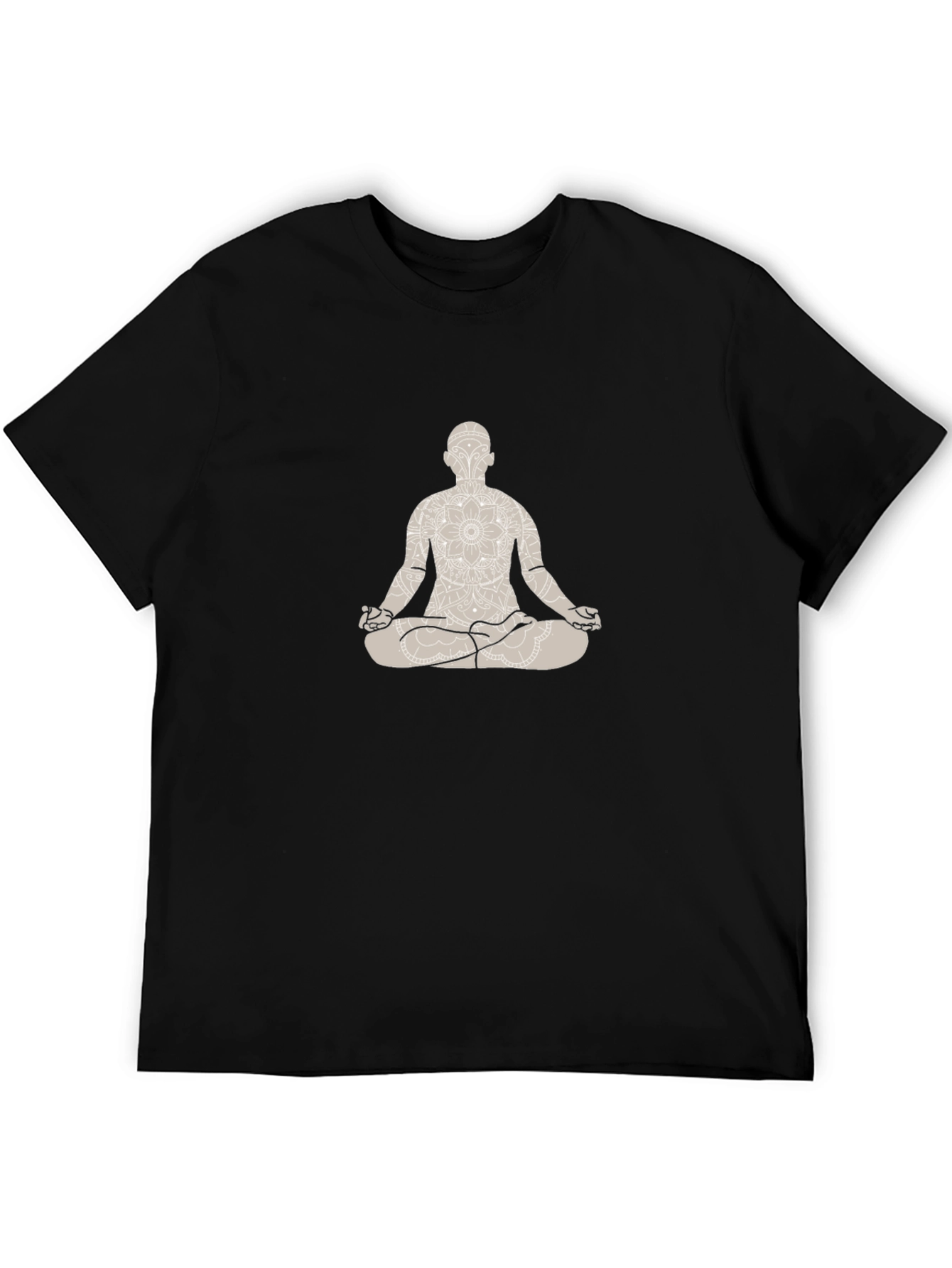 Black Meditative Man Graphic Tee - Black view 5