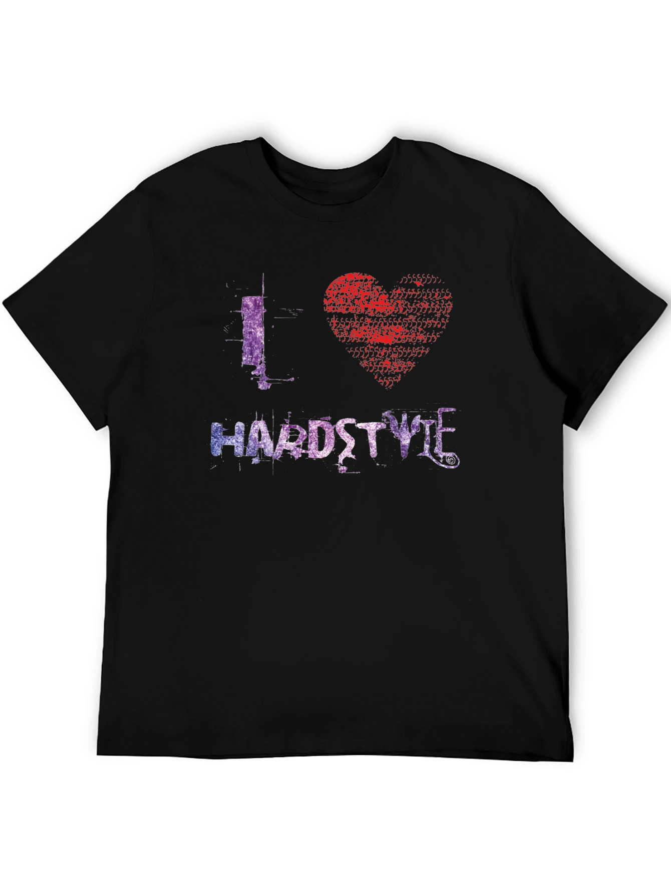 Black I Heart Hardstyle Graphic Black T-Shirt view 5