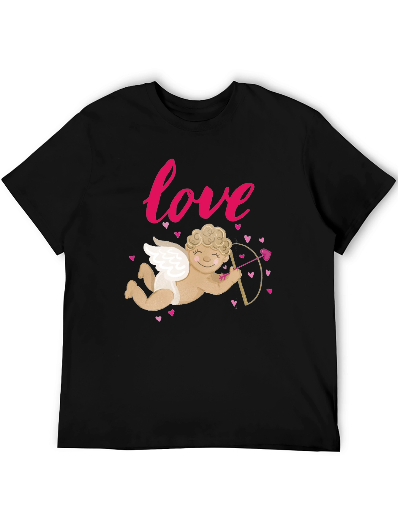 Black Love Cupid Valentine's Day Graphic T-Shirt view 5