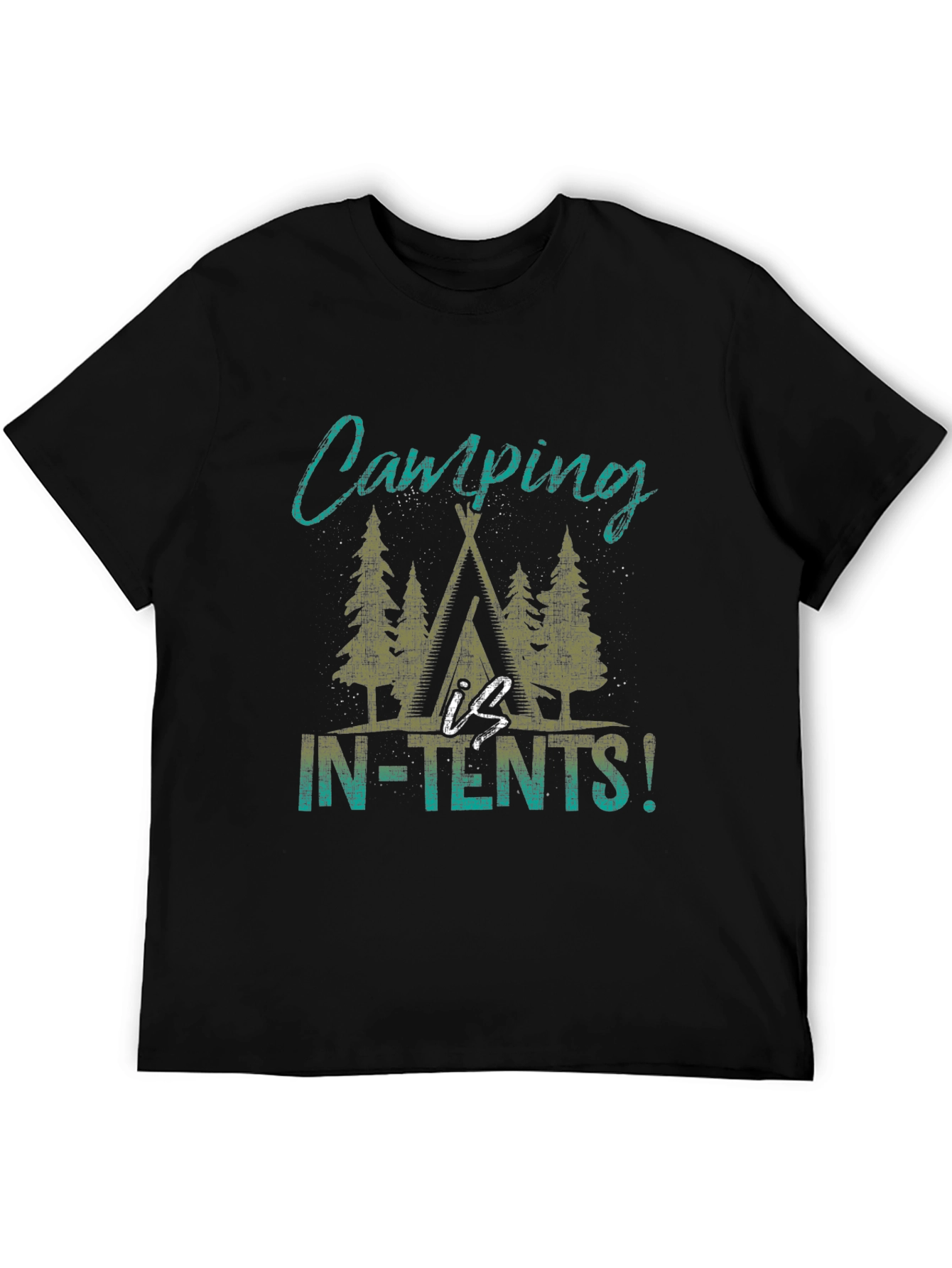Black Camping In-Tents T-Shirt - Outdoor Adventure Tee view 5