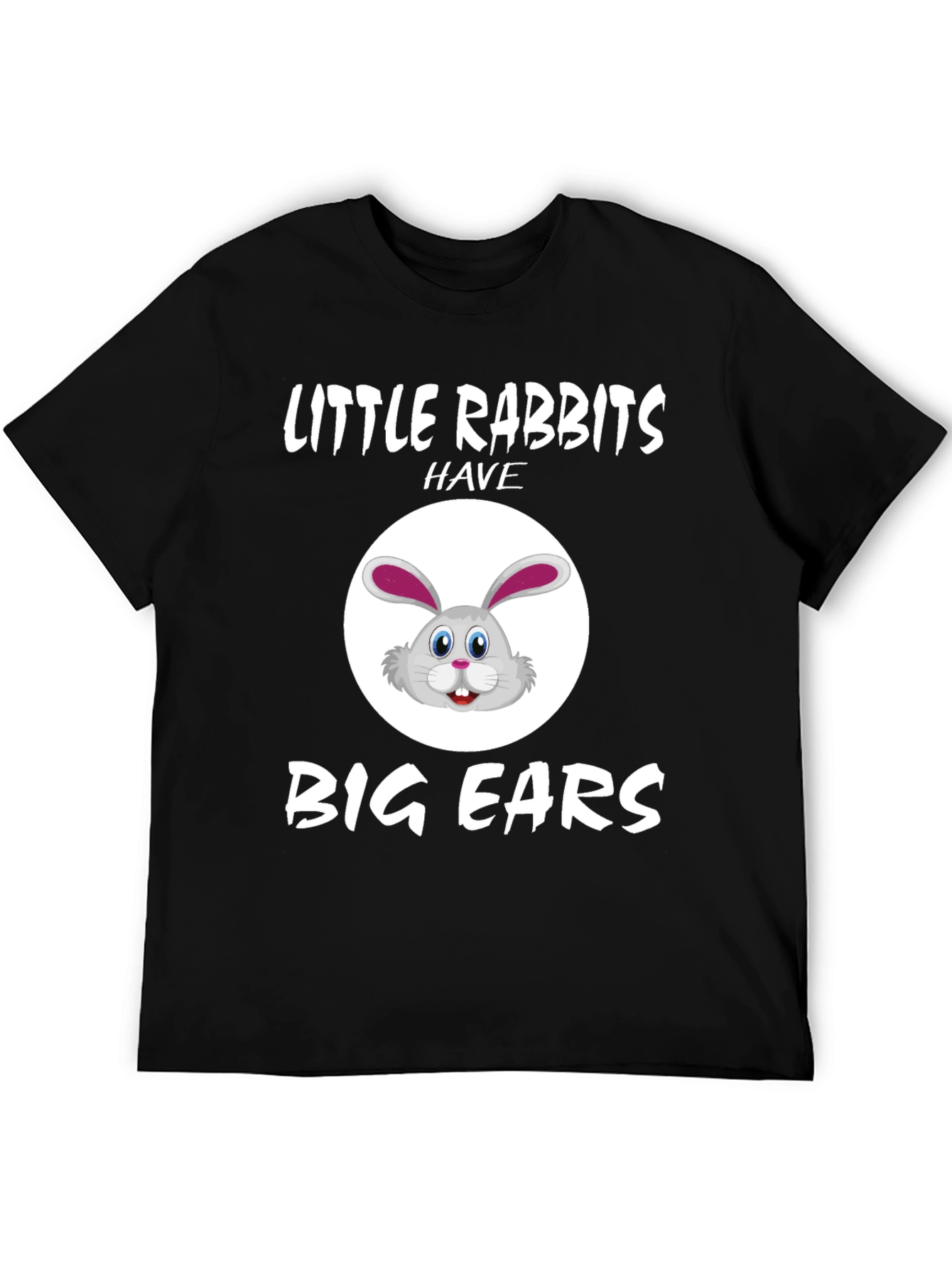 Black Little Rabbits Big Ears Graphic Tee view 5