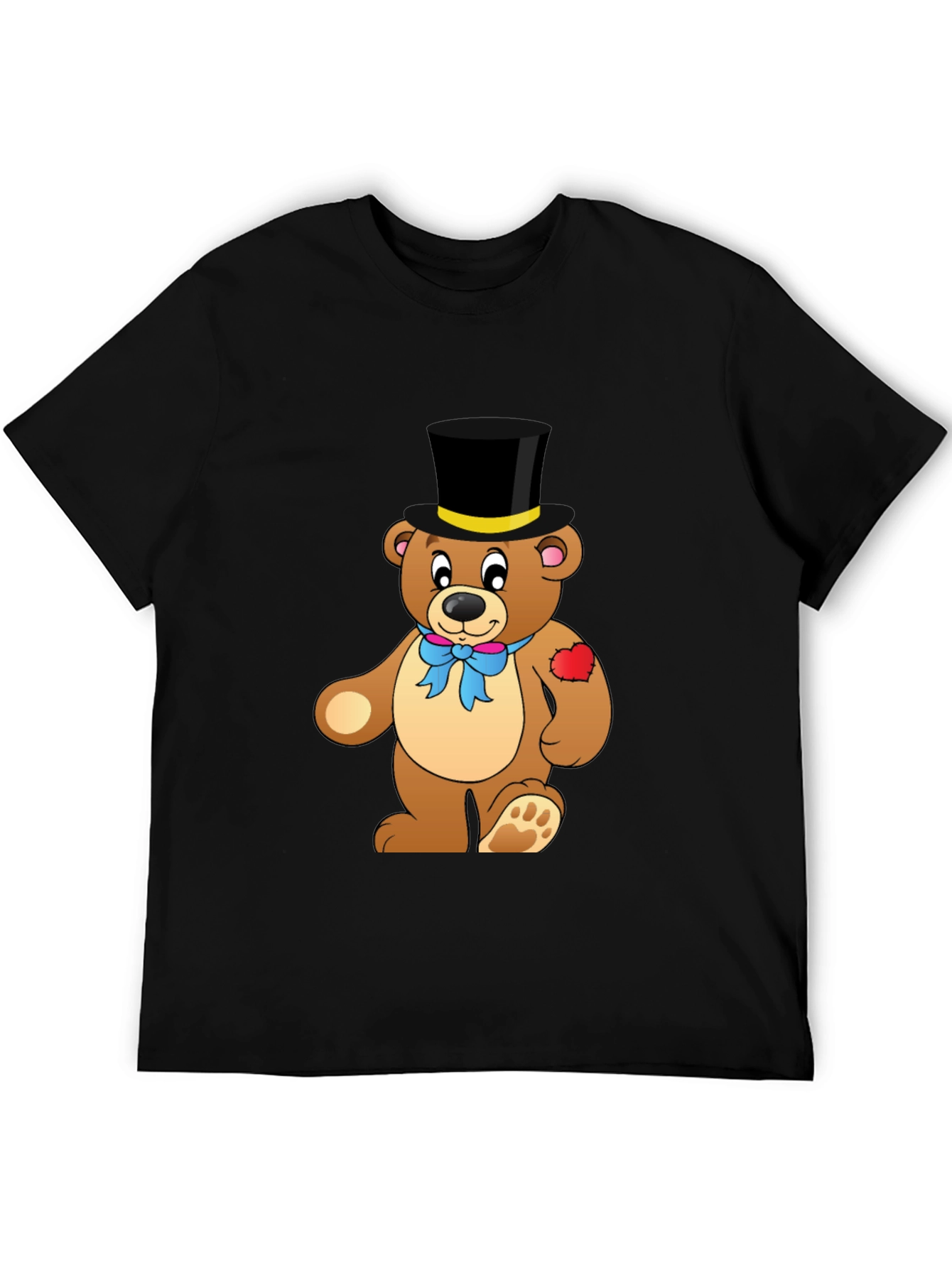 Black Teddy Bear Top Hat T-Shirt view 5