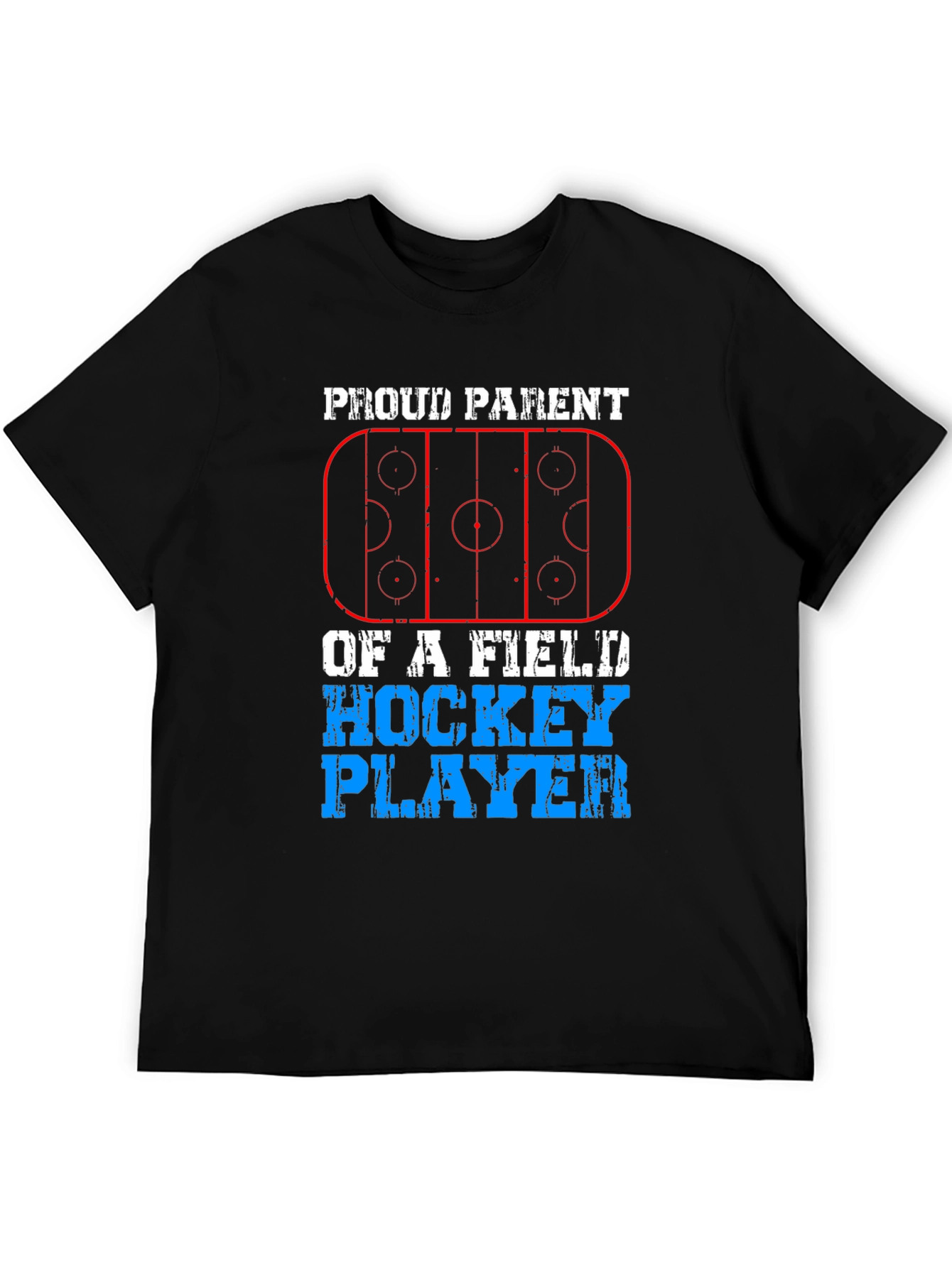 Black Proud Parent Field Hockey Player Black T-Shirt view 5