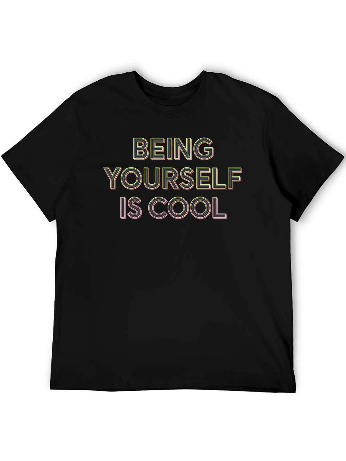 Black Being Yourself Is Cool Graphic Tee view 5