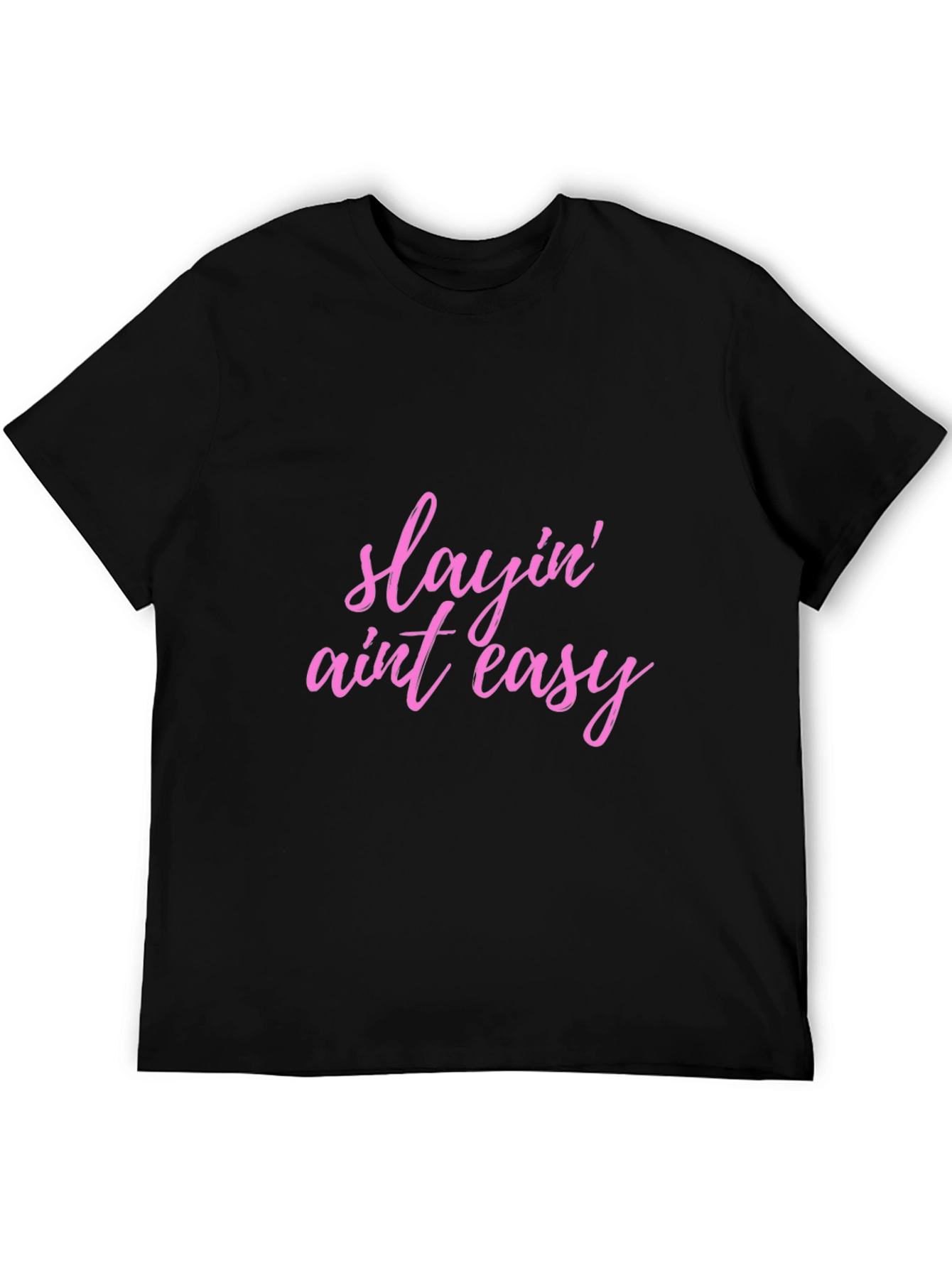 Black Slayin' Ain't Easy Black T-Shirt view 5