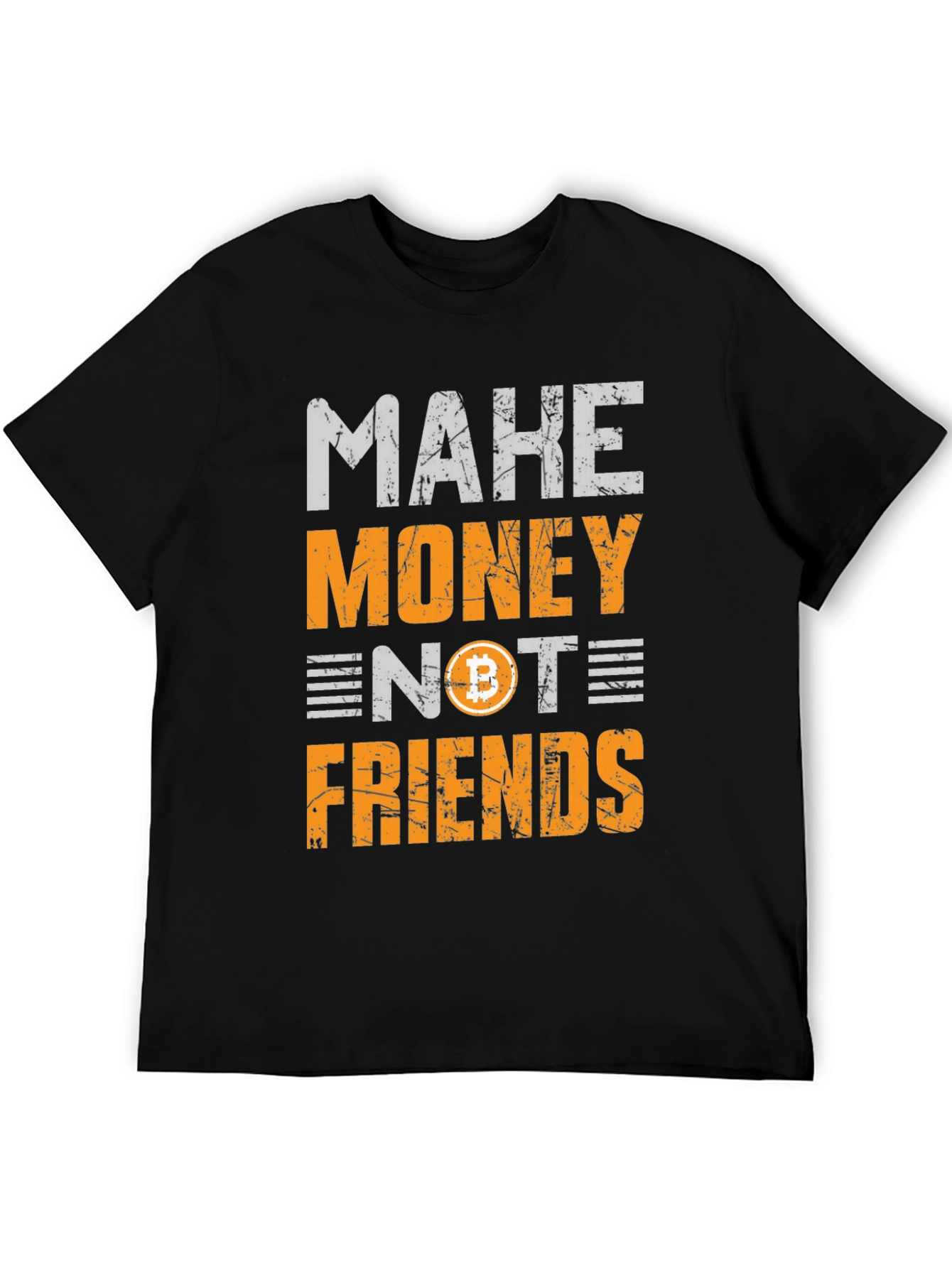 Black Make Money Not Friends Bitcoin Black T-Shirt view 5