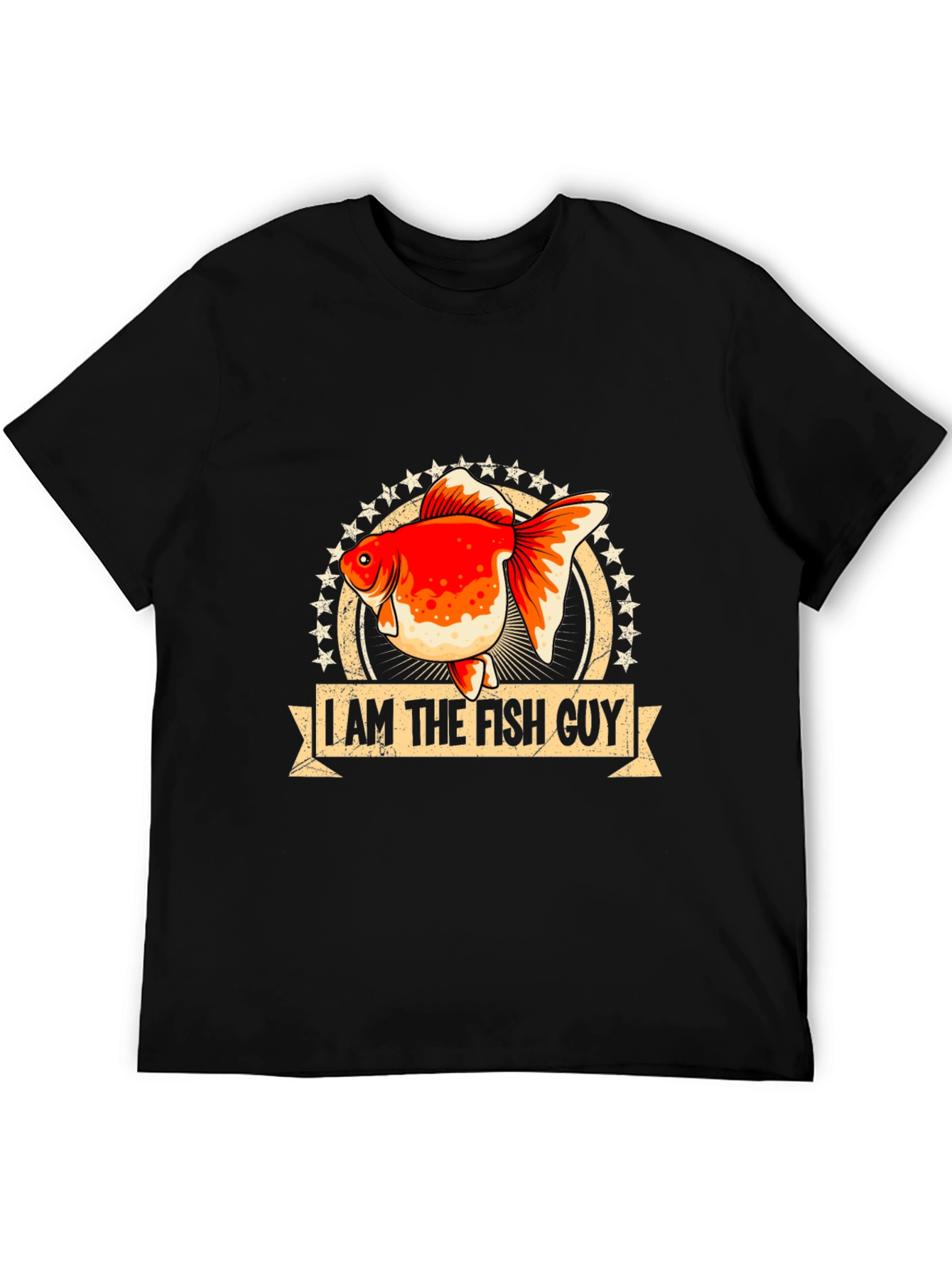 Black I Am The Fish Guy T-Shirt view 5