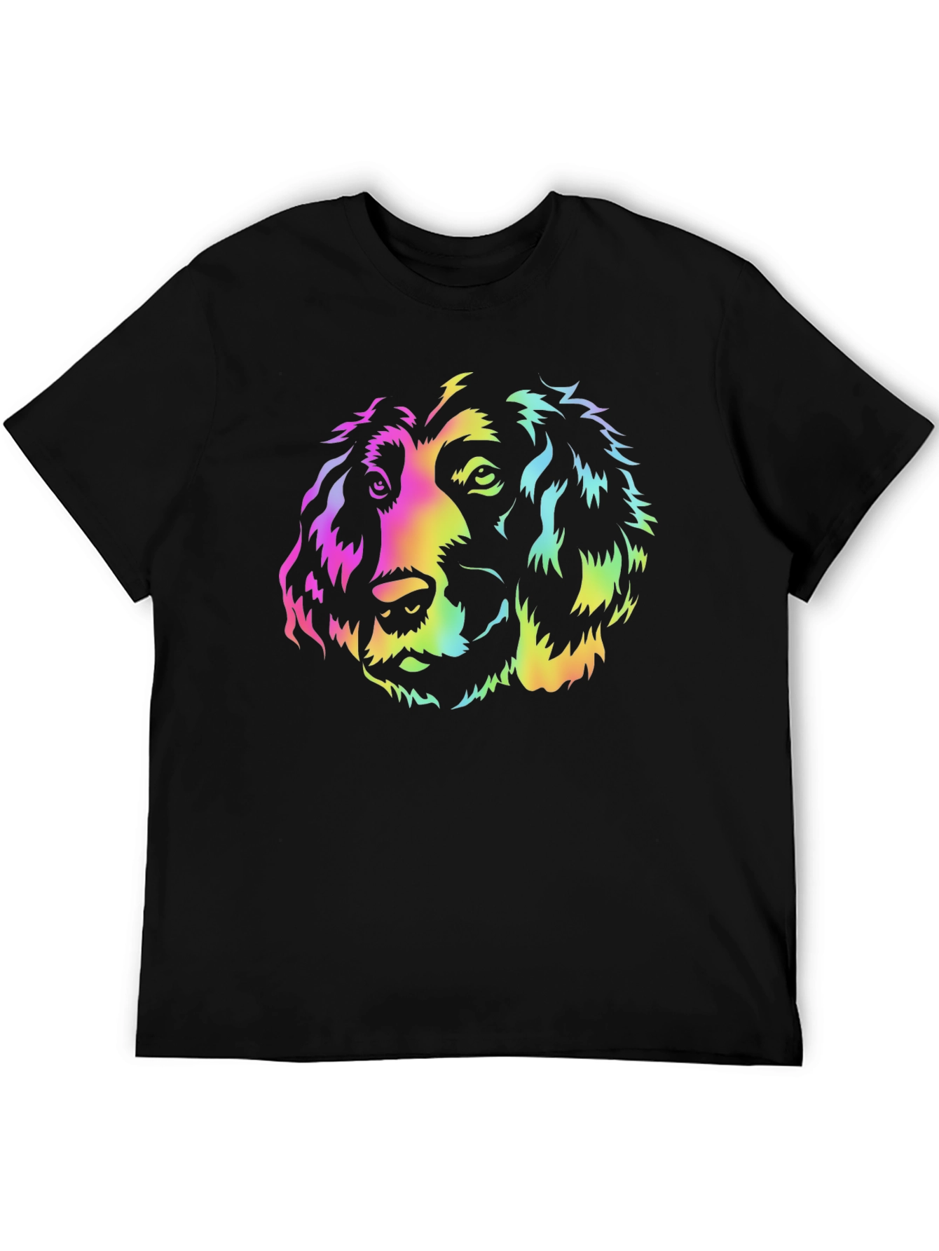 Black Rainbow Dog Graphic Black T-Shirt view 5