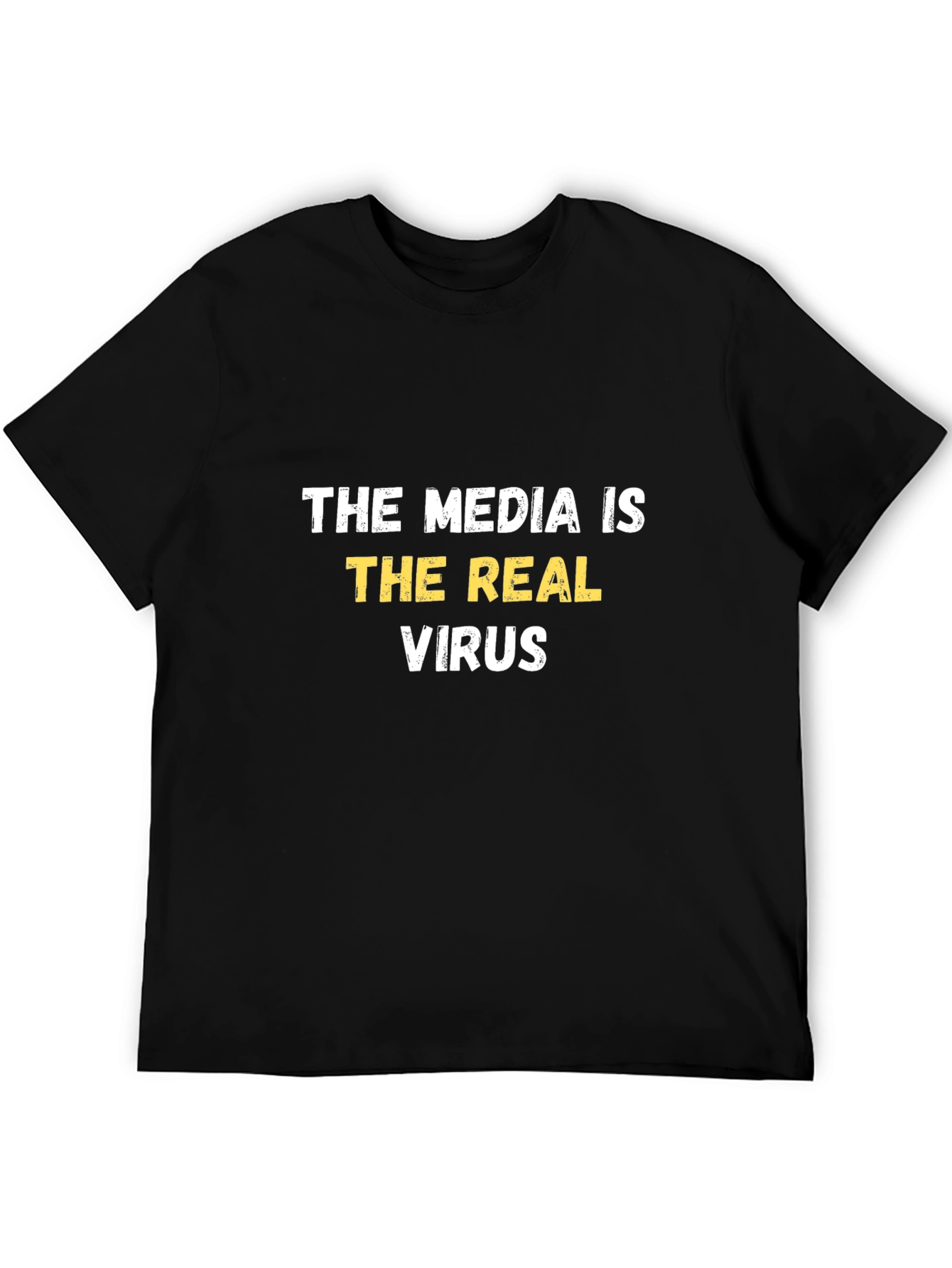 Black The Media is The Real Virus T-Shirt view 5