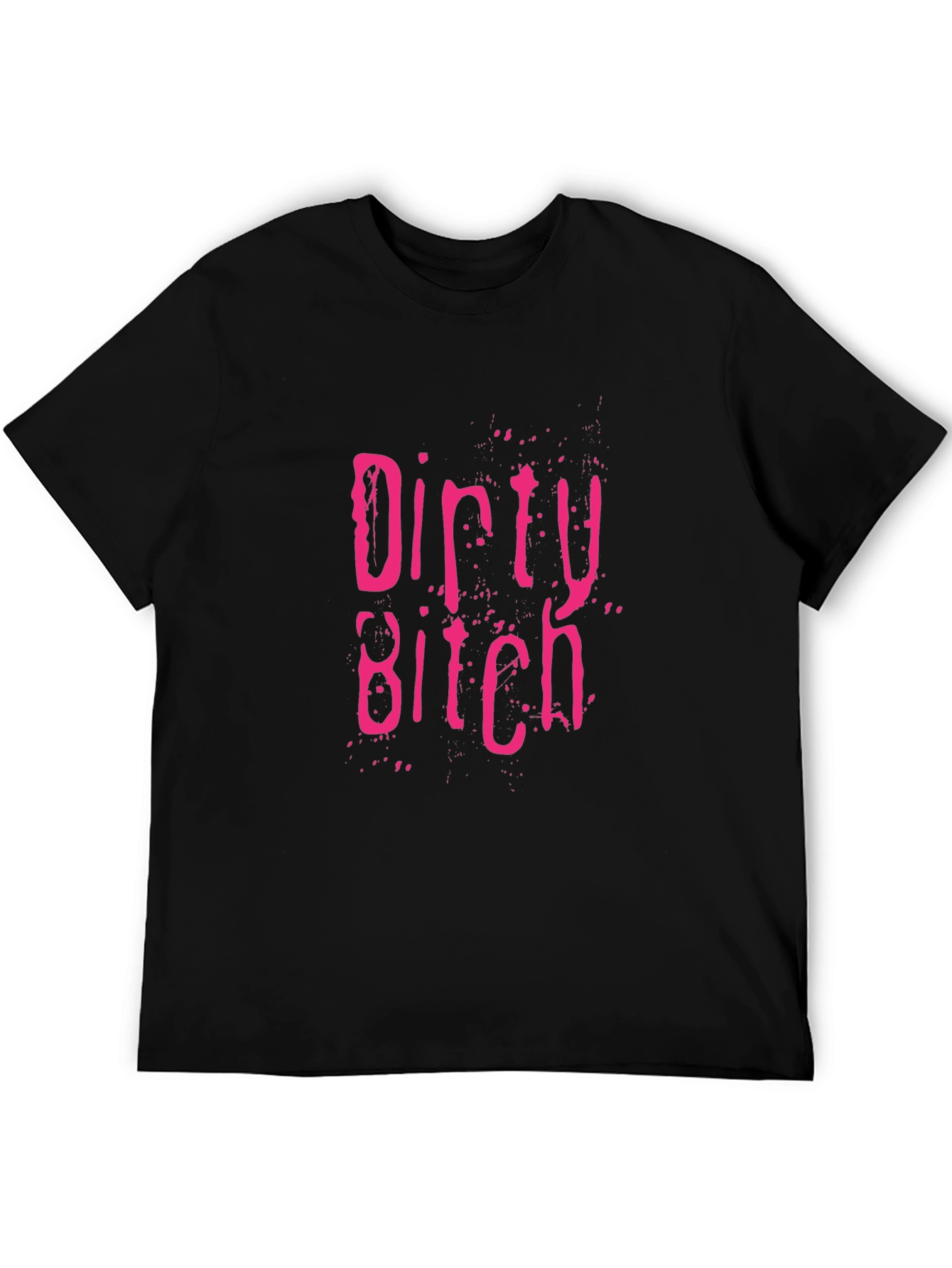Black Dirty Bitch Graphic Print Crew Neck T-Shirt view 5