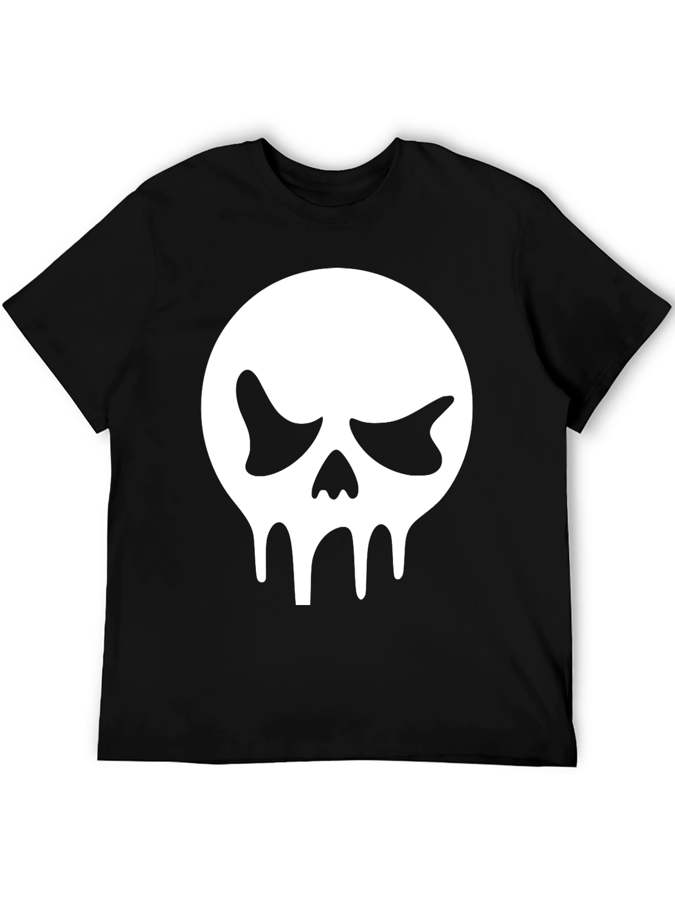 Black Skull Graphic Tee - Black Cotton T-Shirt view 5