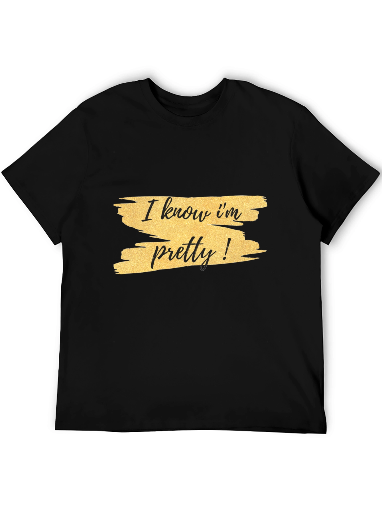 Black I Know I'm Pretty! Graphic Tee - Black view 5