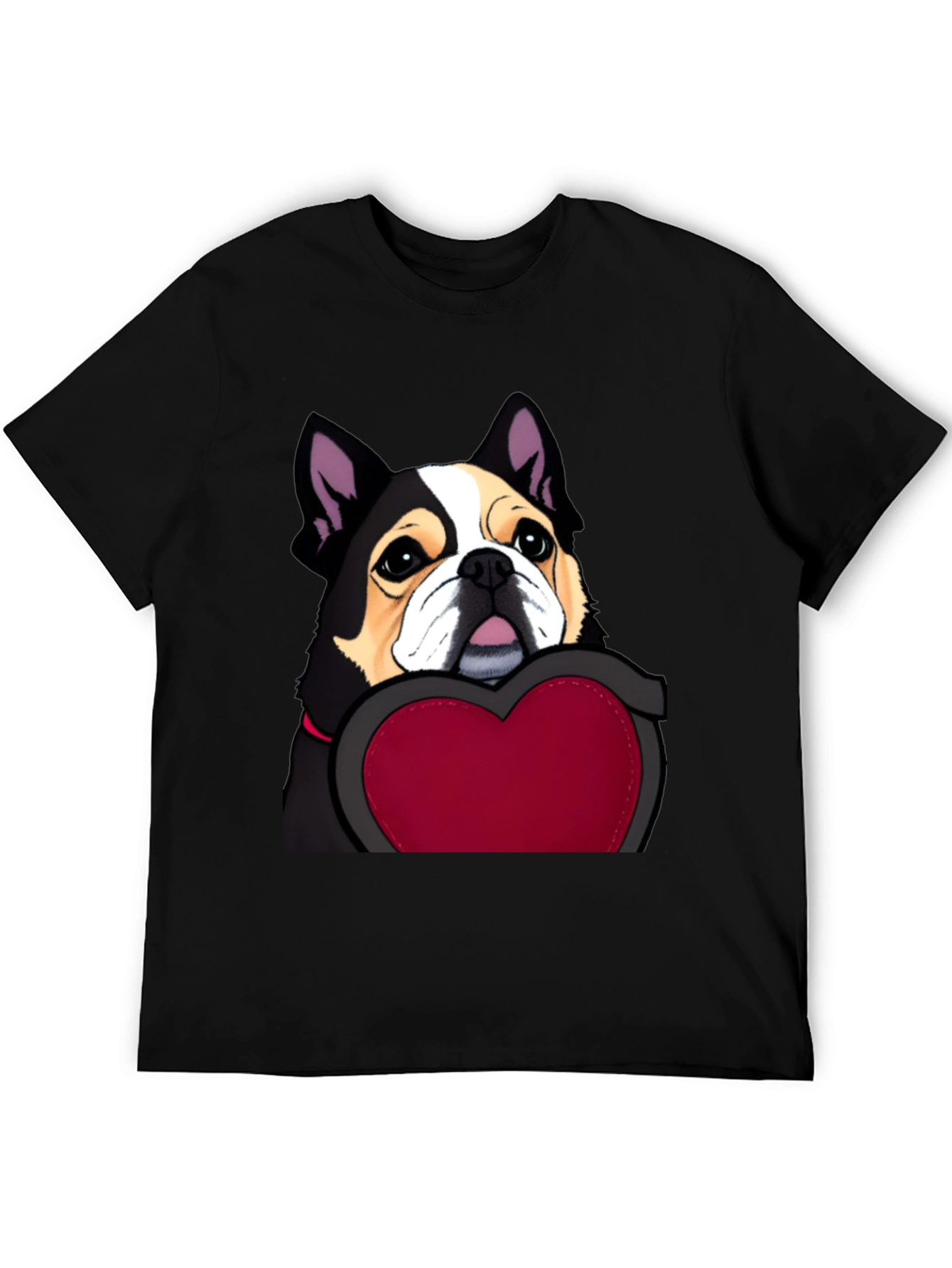 Black Dog with Heart Graphic Tee view 5