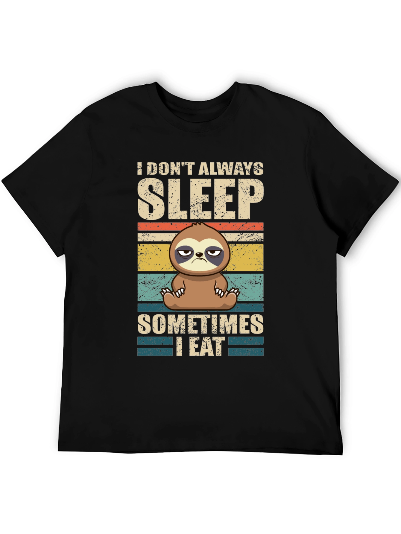 Black Funny Sloth T-Shirt - I Don't Always Sleep view 5