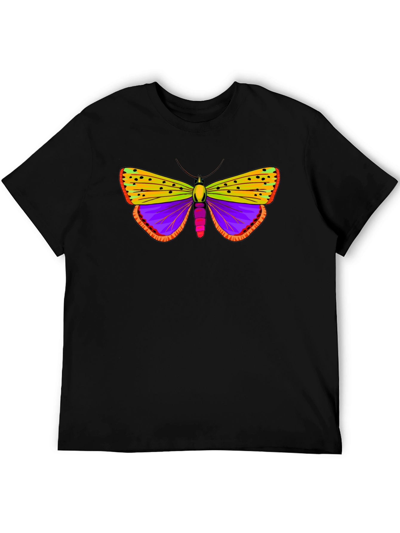 Black Butterfly Graphic Print Black T-Shirt view 5