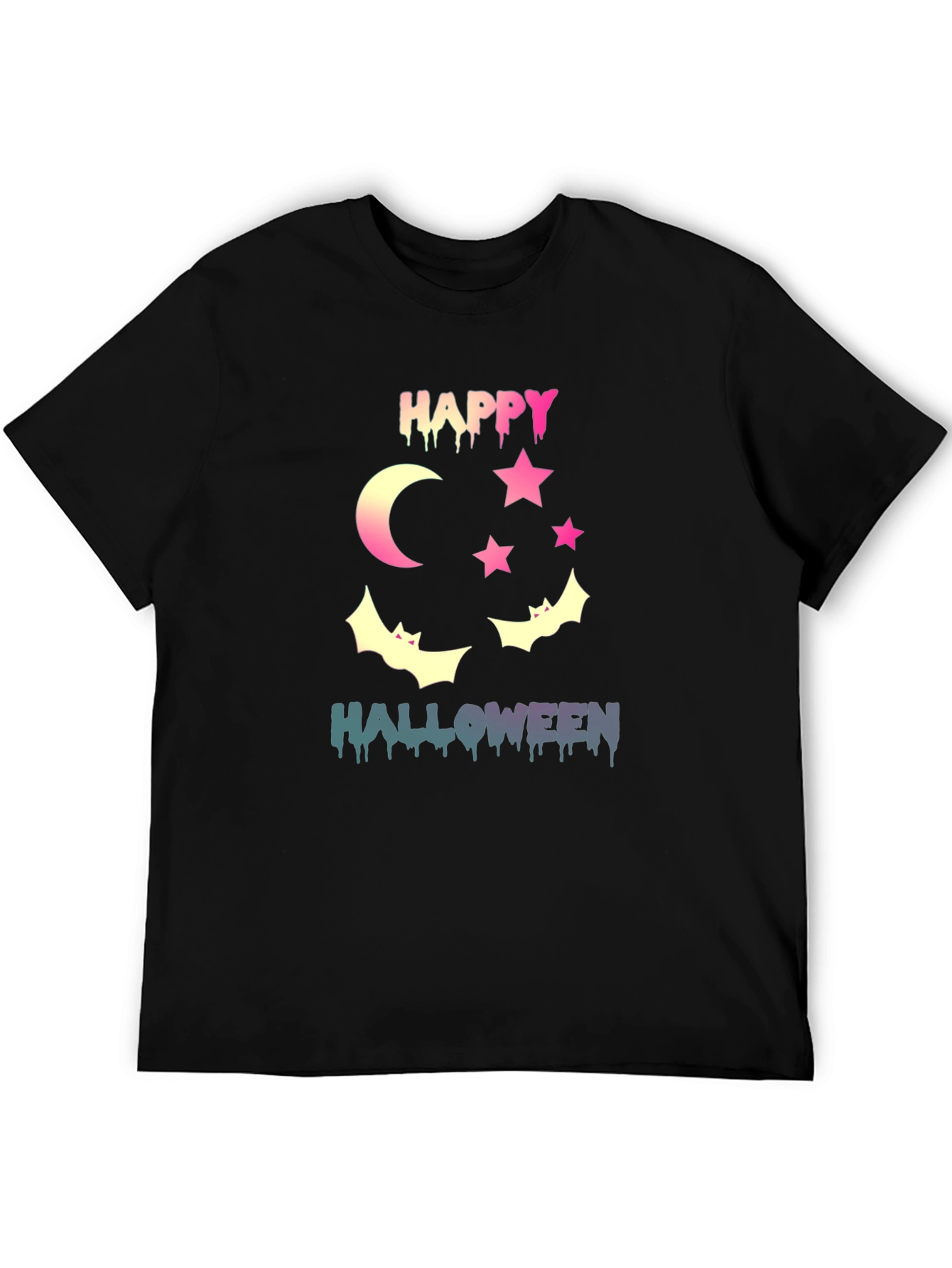 Black Happy Halloween Graphic T-Shirt view 5