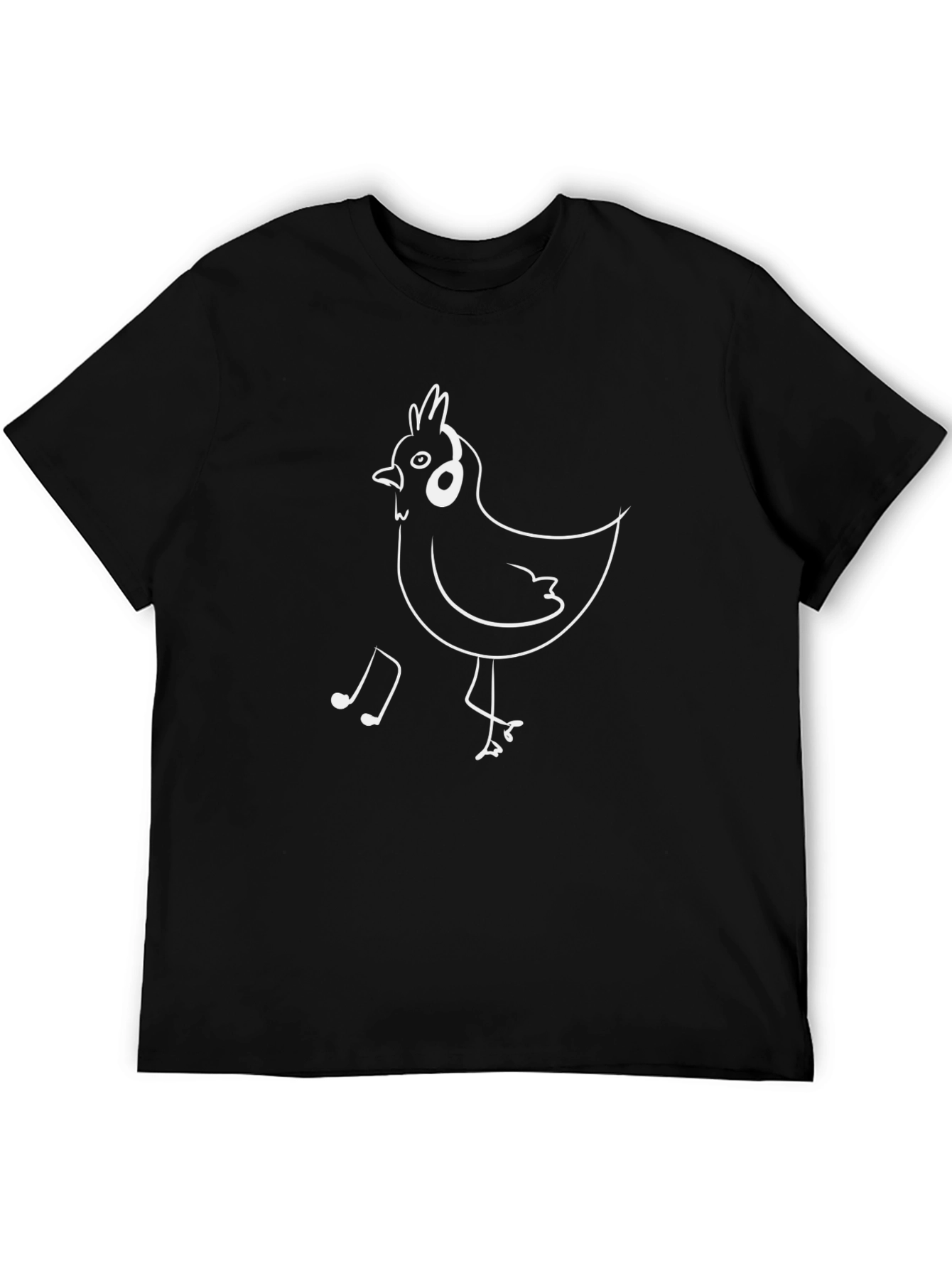 Black Funny Chicken DJ Black T-Shirt view 5