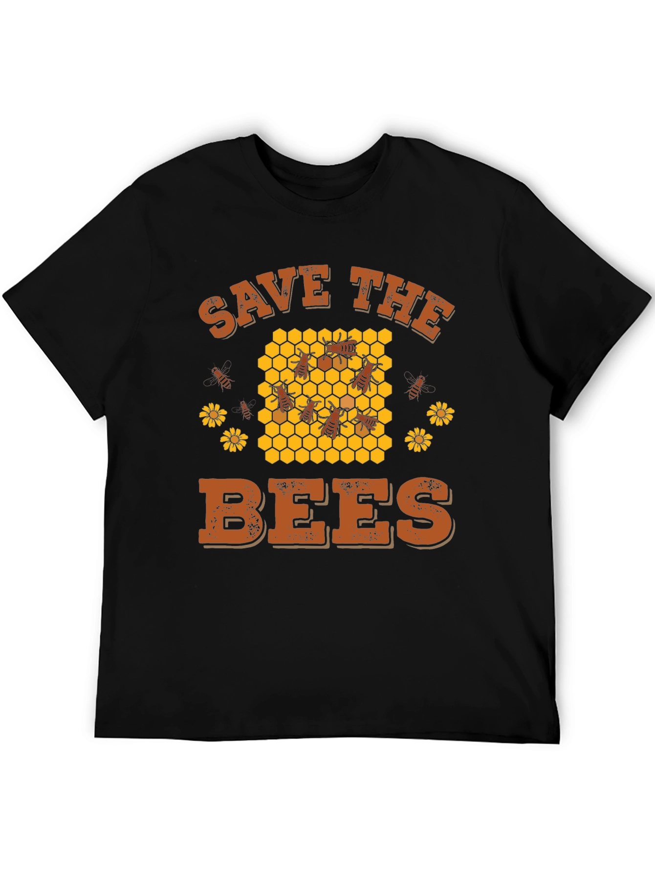 Black Save the Bees Graphic Tee - Black view 5
