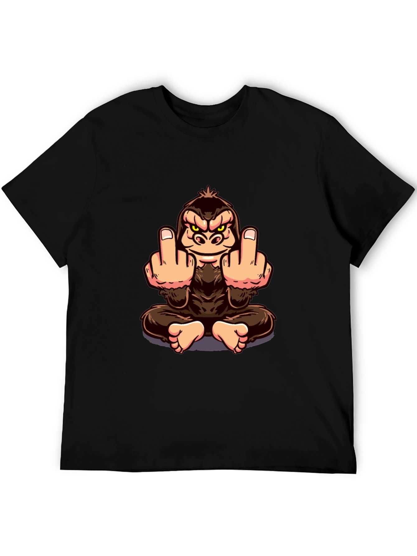 Black Rude Monkey Graphic Tee - Black Crew Neck T-Shirt view 5