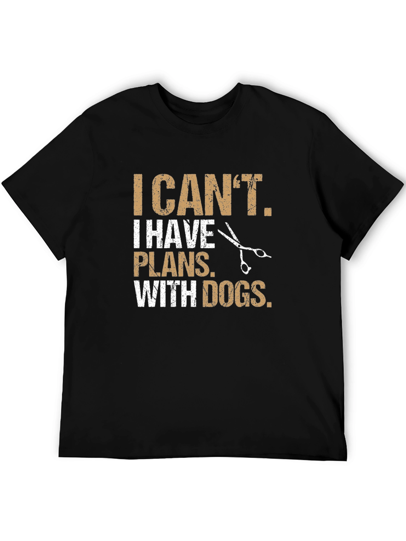 Black Funny Dog Groomer T-Shirt: I Can't, Plans With Dogs view 5