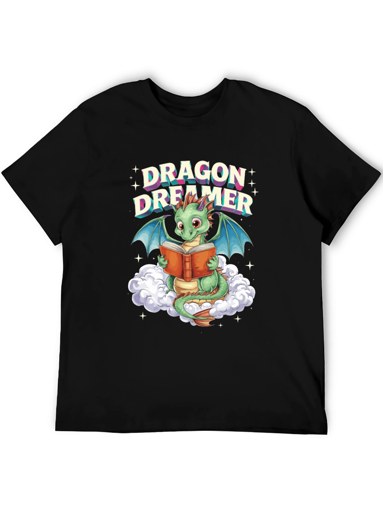 Black Dragon Dreamer T-Shirt - Book Lover Fantasy Tee view 5
