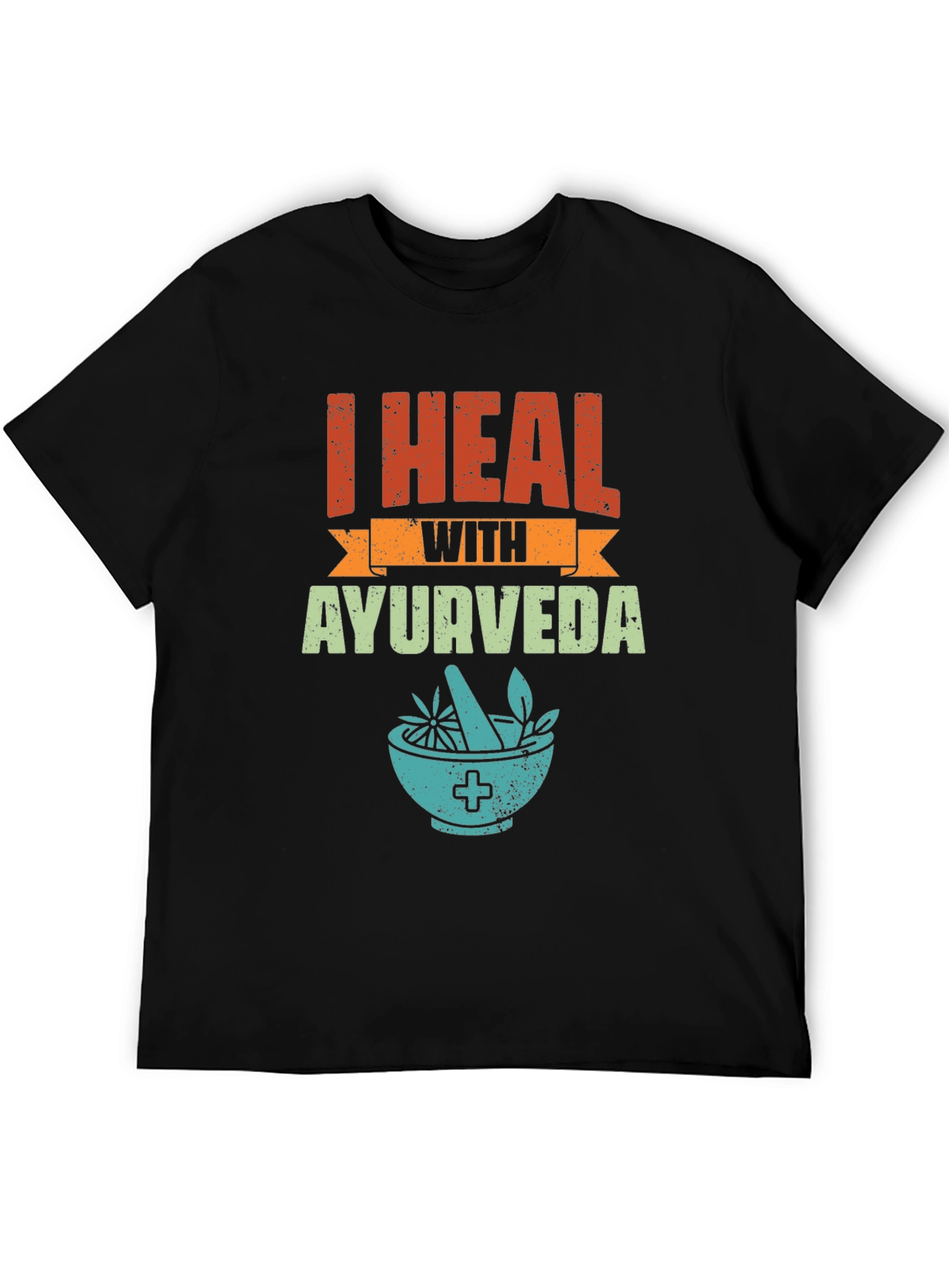 Black I Heal With Ayurveda Graphic Tee view 5