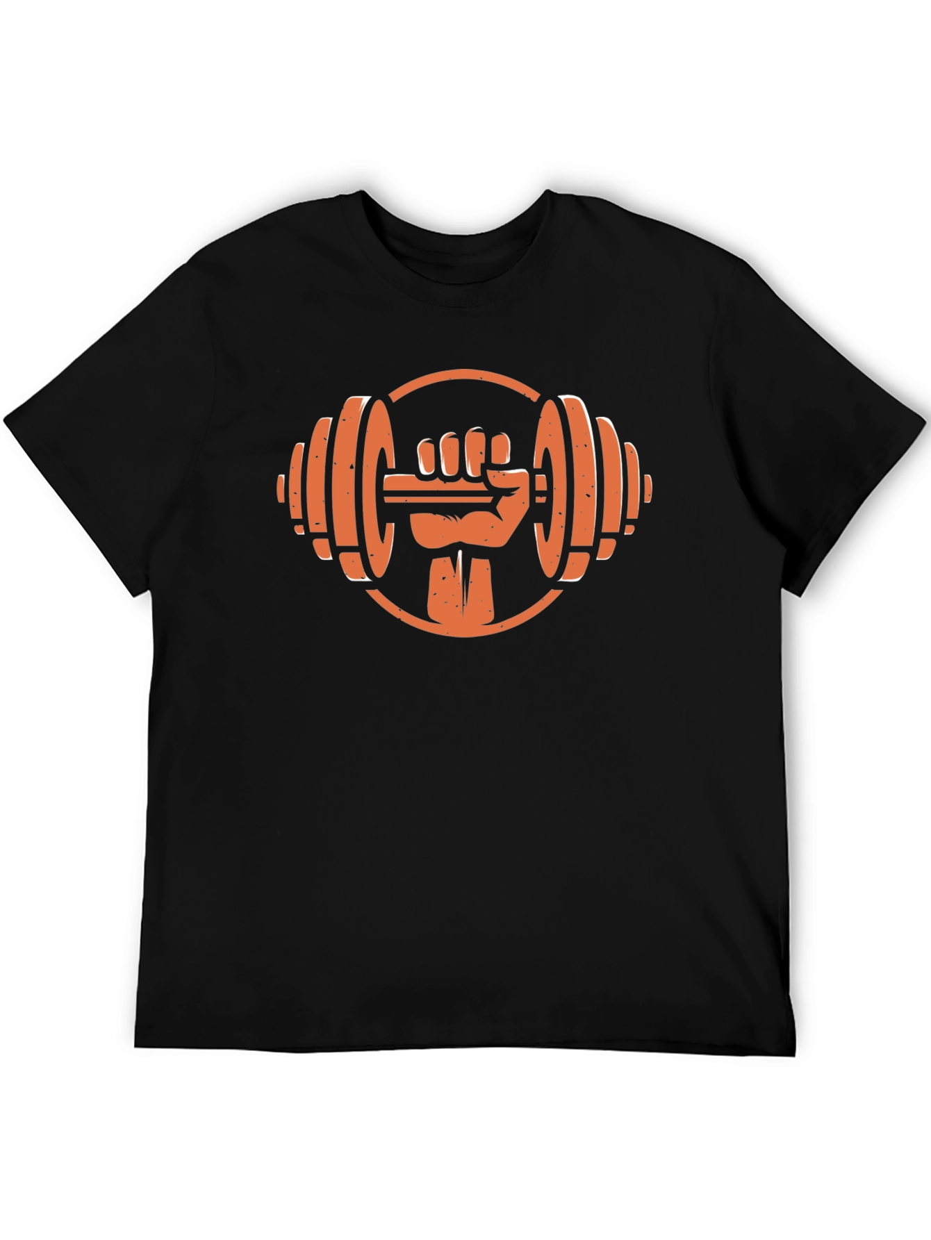 Black Workout Hand Dumbbell Graphic T-Shirt view 5