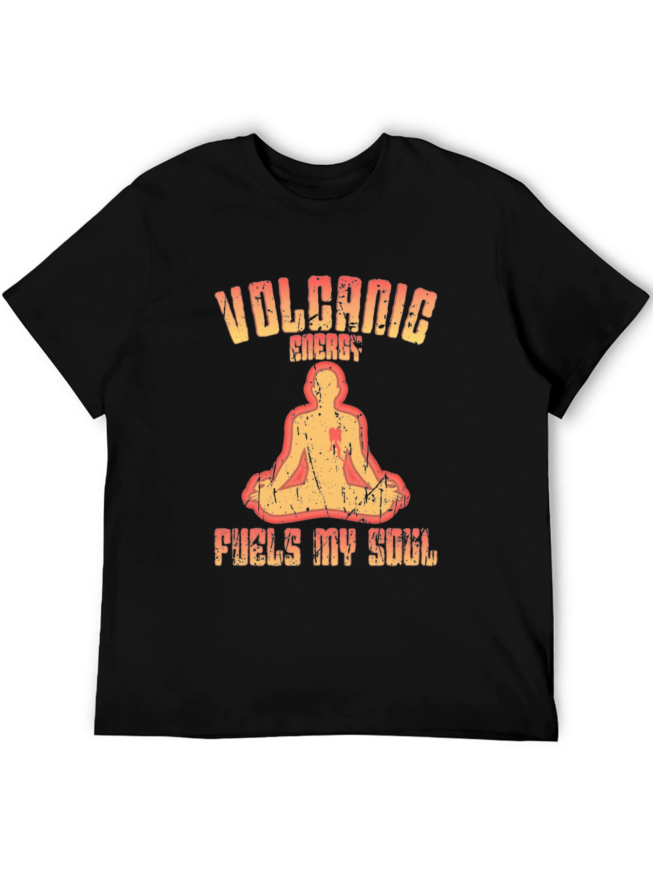 Black Volcanic Energy Graphic Tee - Men's Black T-Shirt view 5