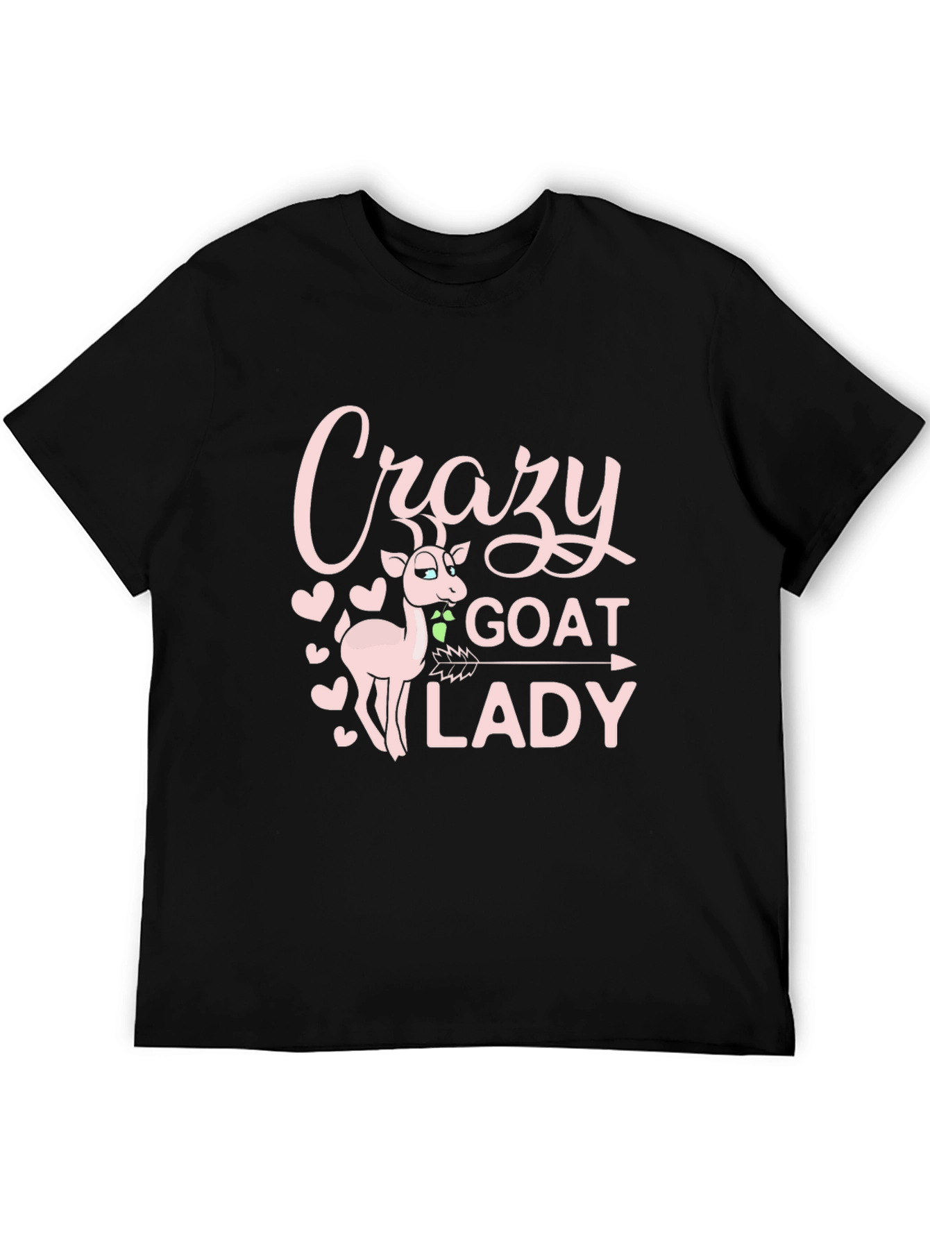 Black Crazy Goat Lady Graphic Tee - Black view 5