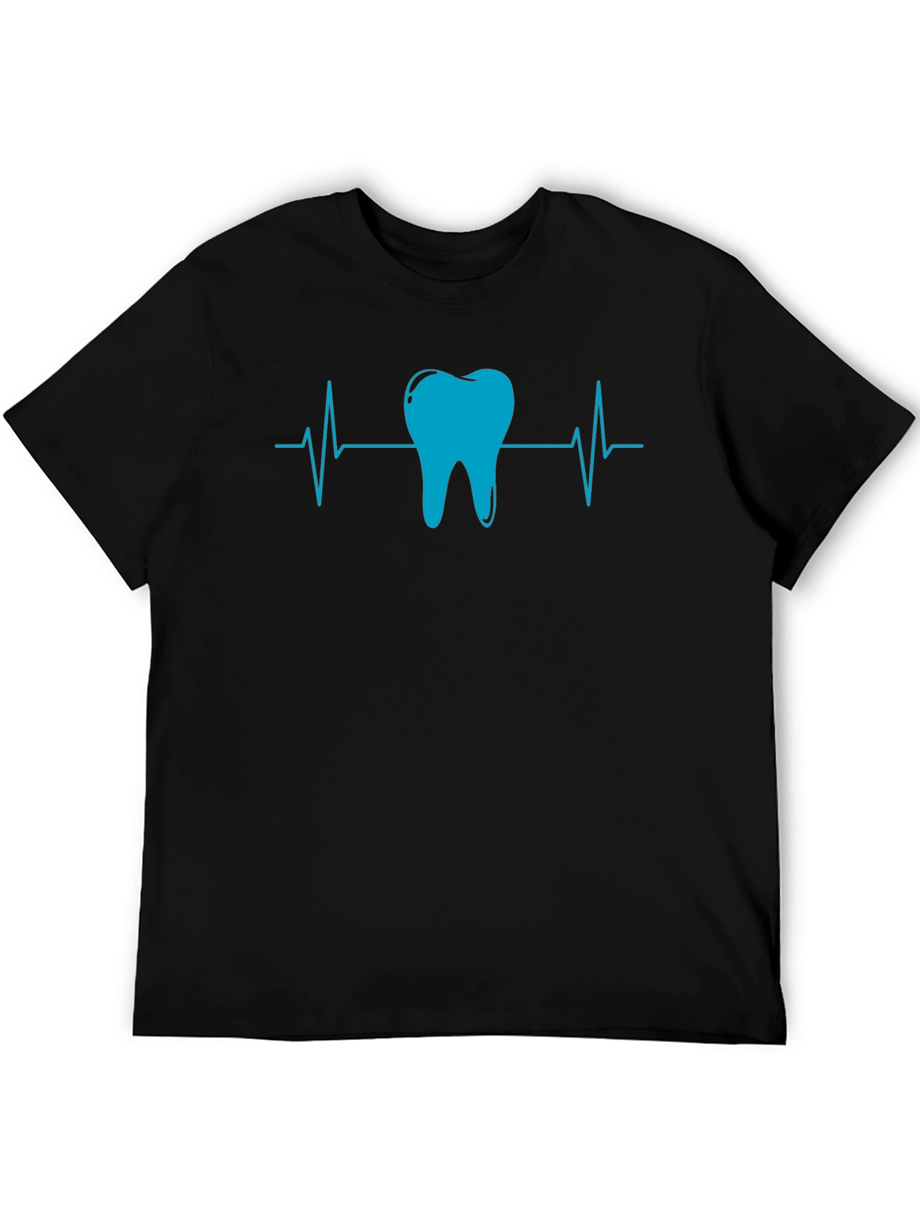 Black Dental Heartbeat T-Shirt - Black view 5