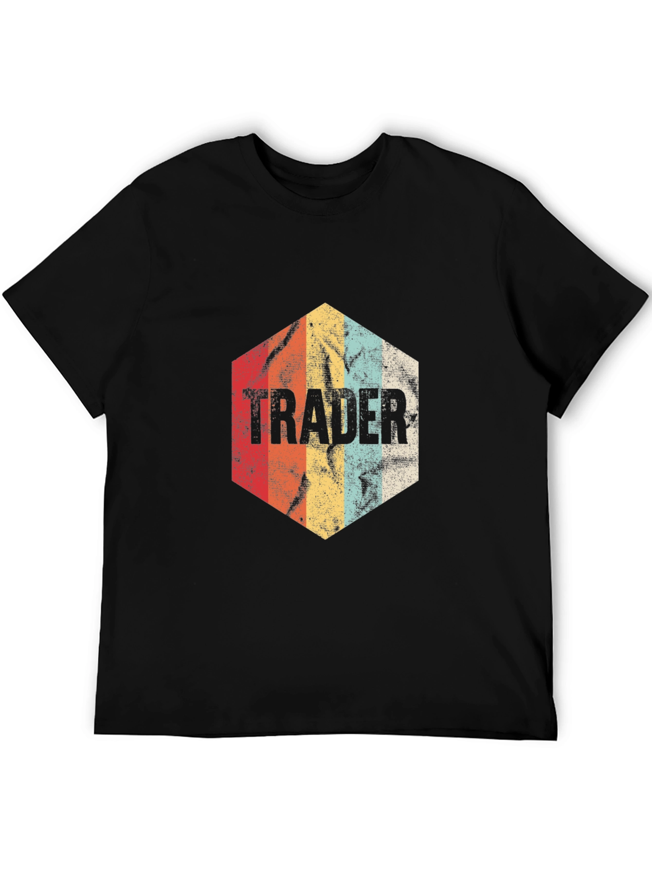Black Vintage Trader T-Shirt - Retro Investment Style view 5