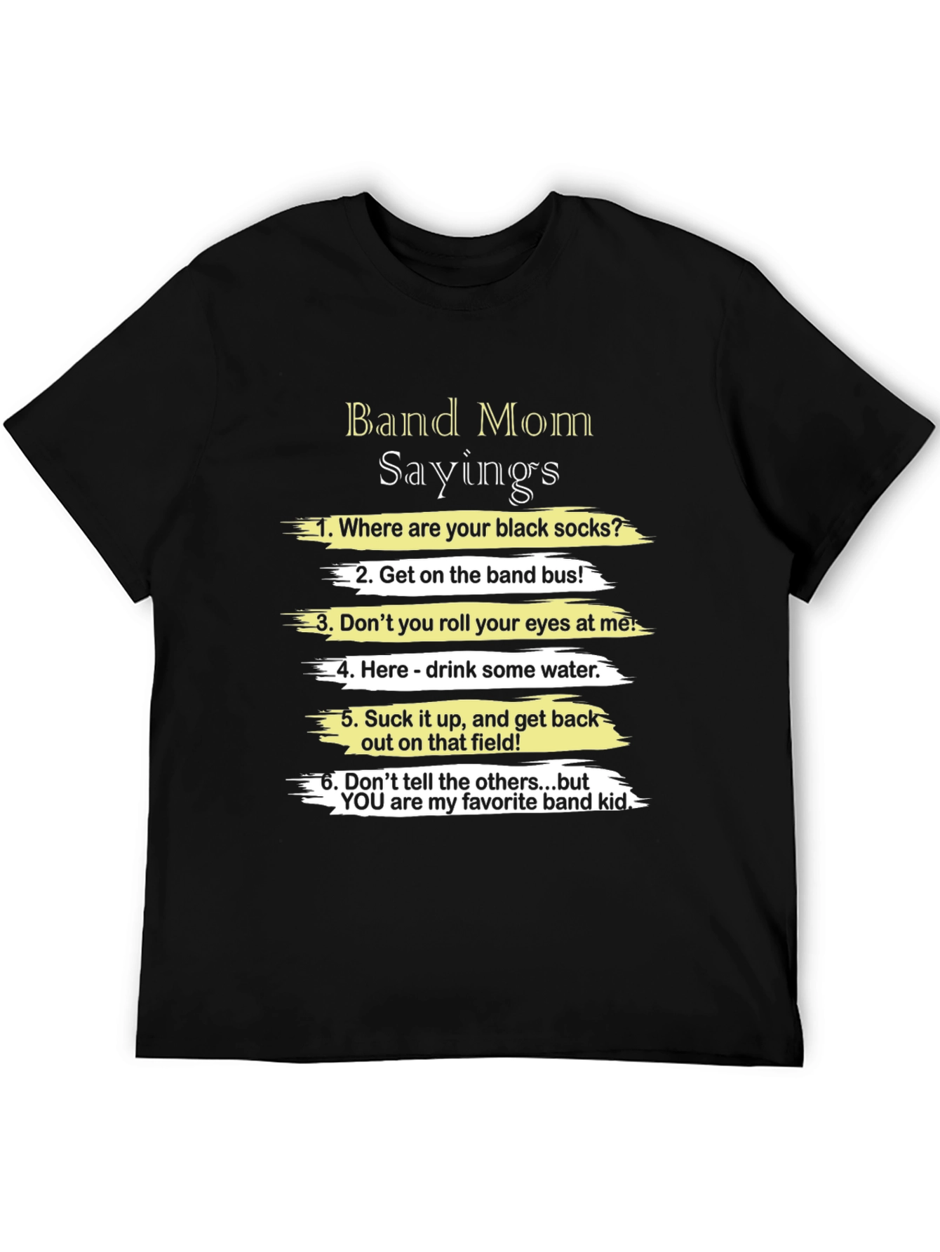Black Band Mom Sayings T-Shirt - Funny Band Parent Apparel view 5