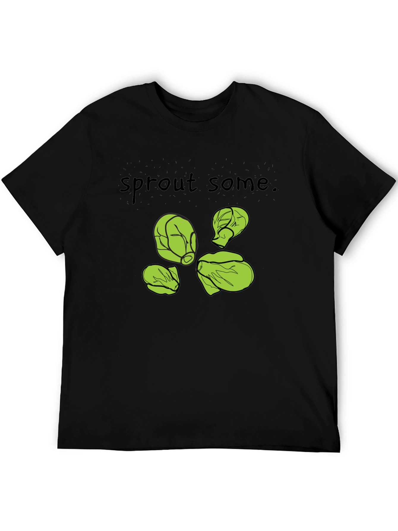 Black Sprout Some T-Shirt -  Black, Cotton, Humorous Design view 5