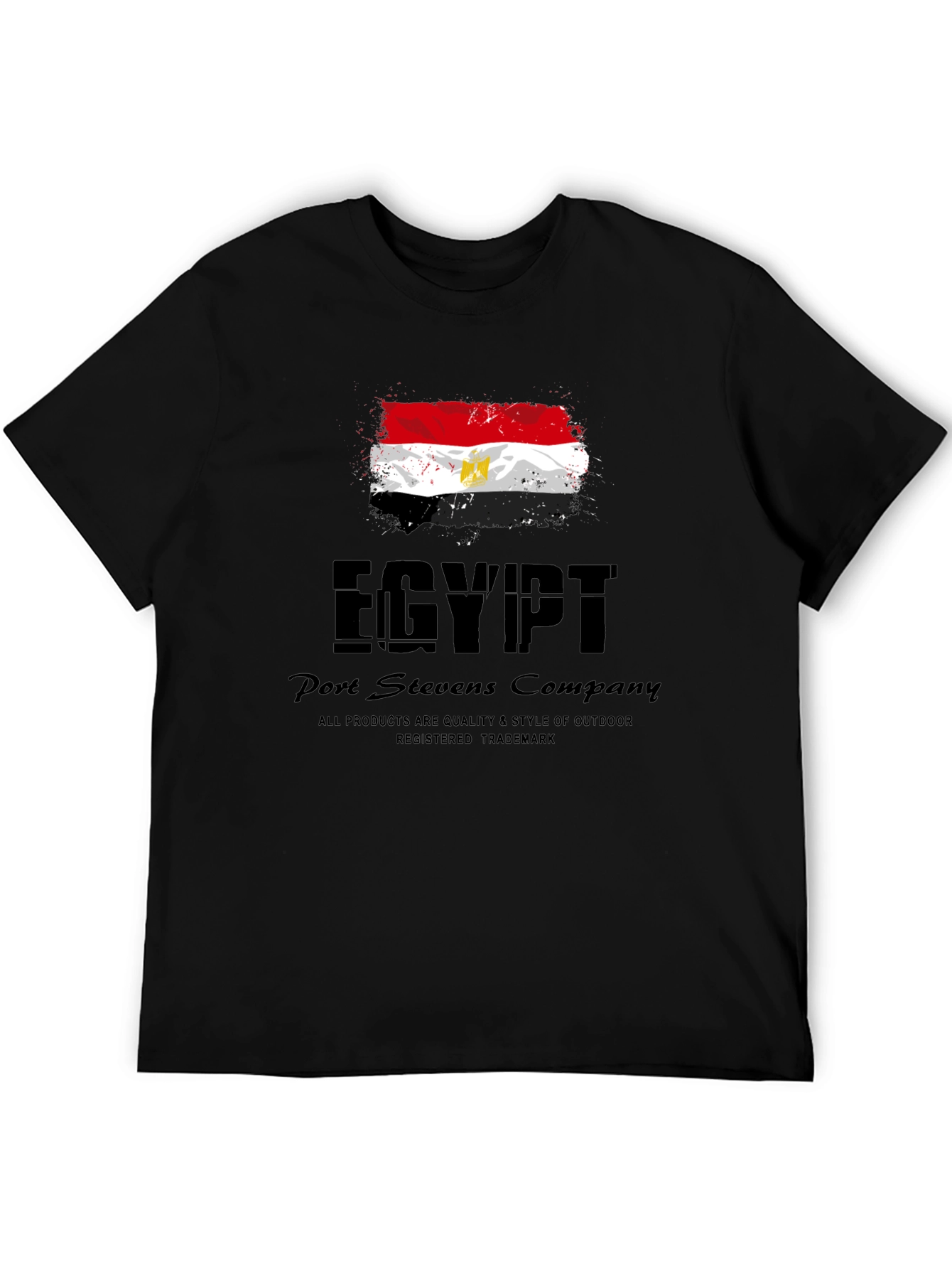 Black Egypt Flag Graphic Black T-Shirt view 5