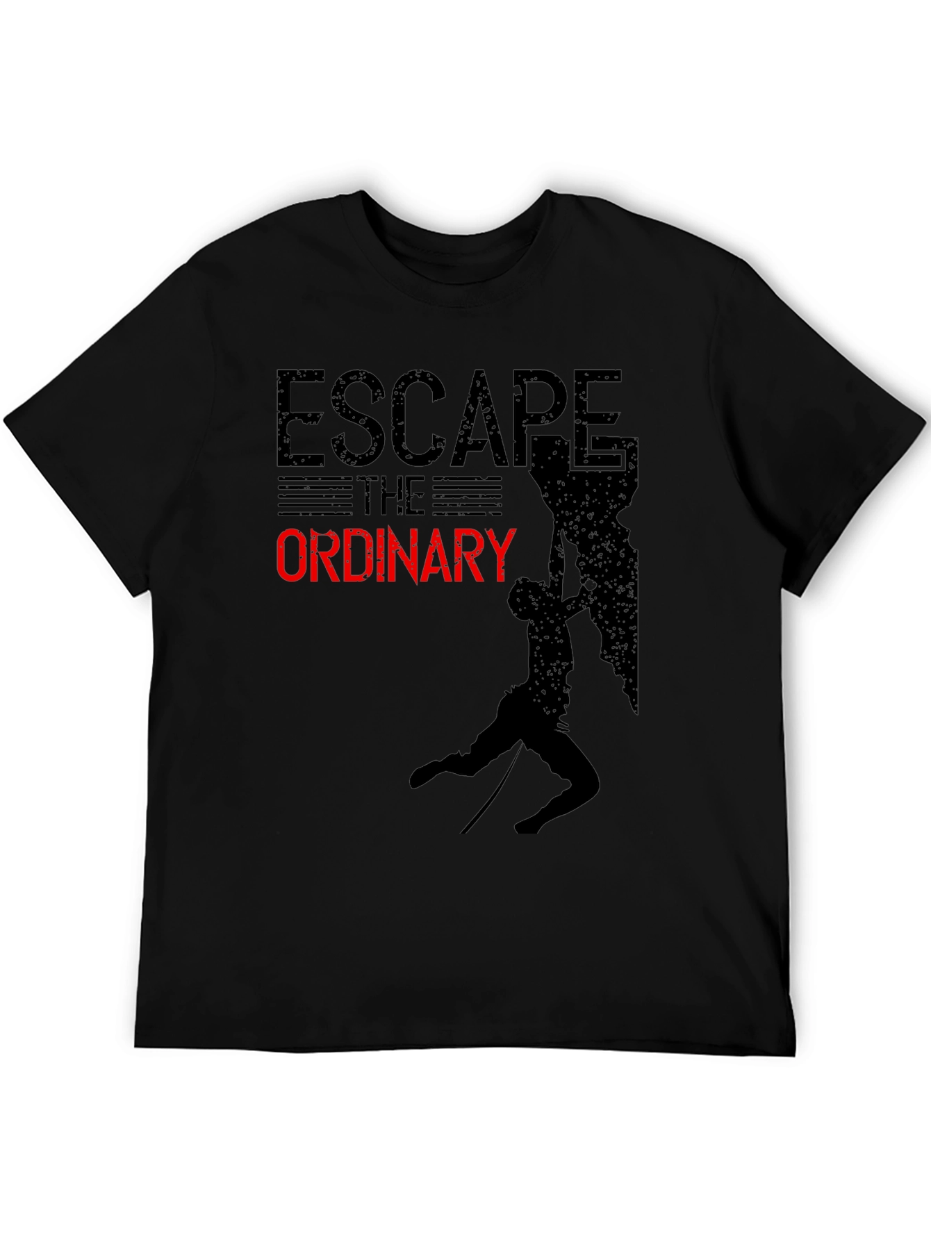 Black Escape the Ordinary Graphic Tee - Climbing Adventure view 5